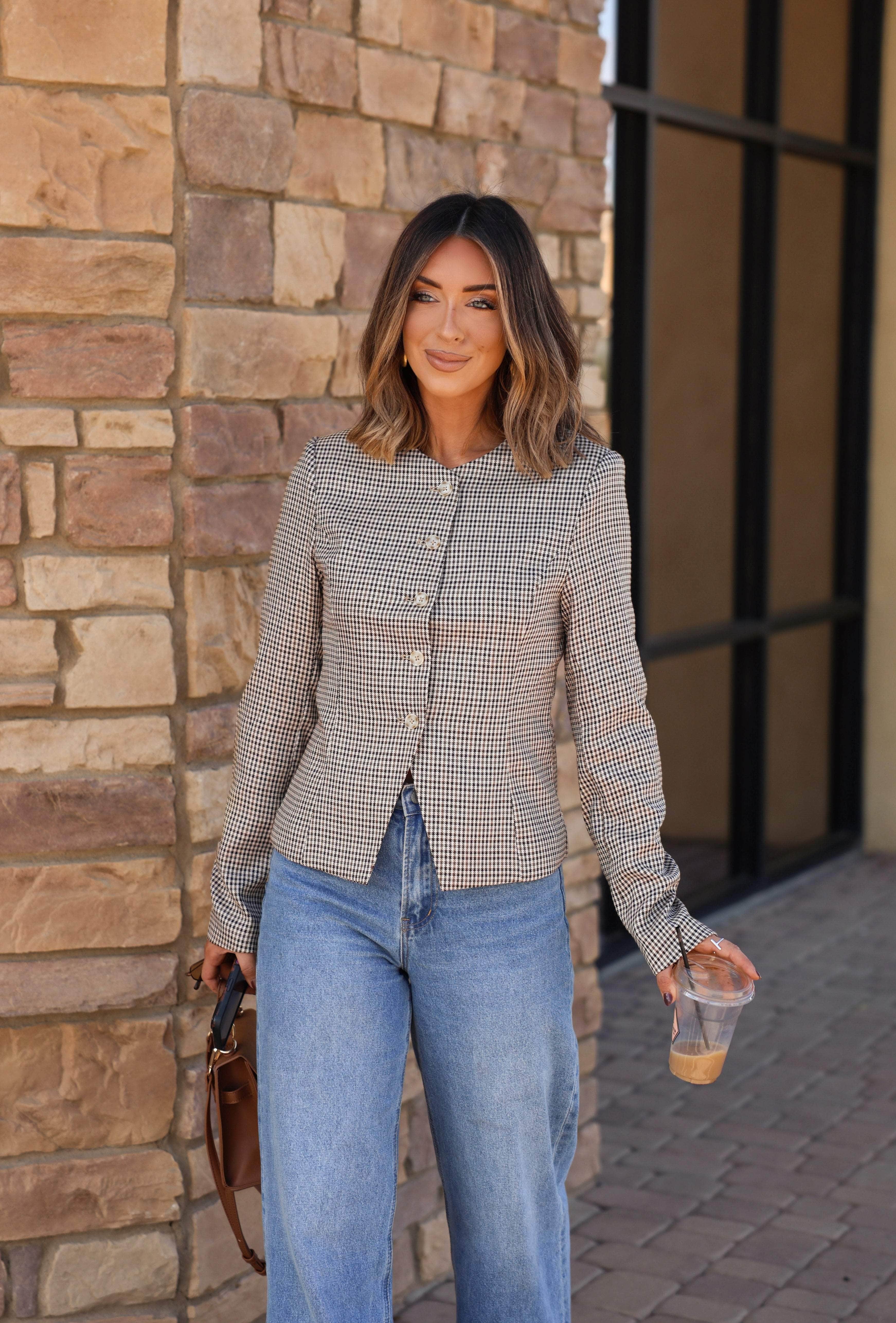 With Intention Plaid Jacket