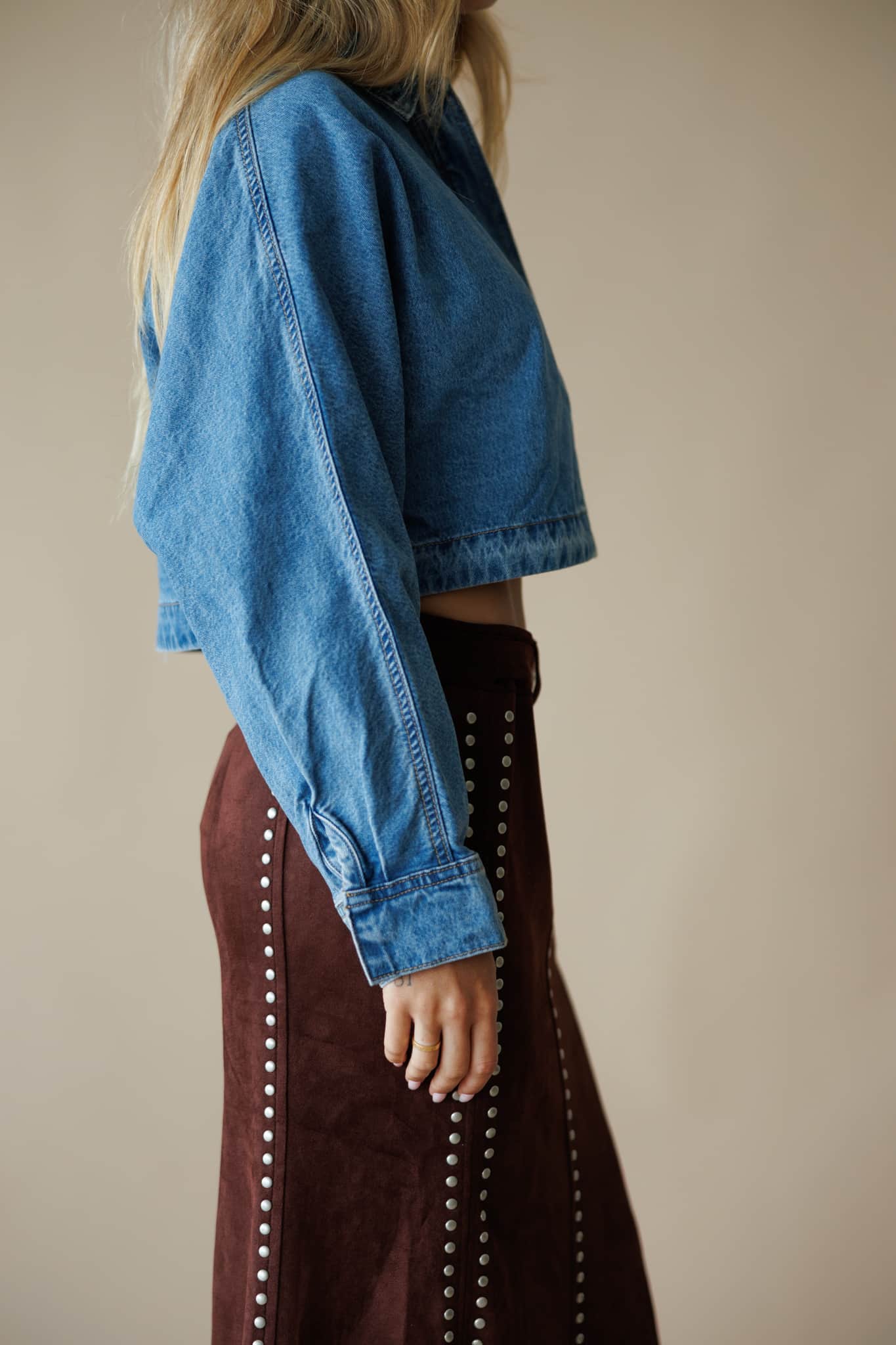 Dolman Sleeved Loose Denim Jacket