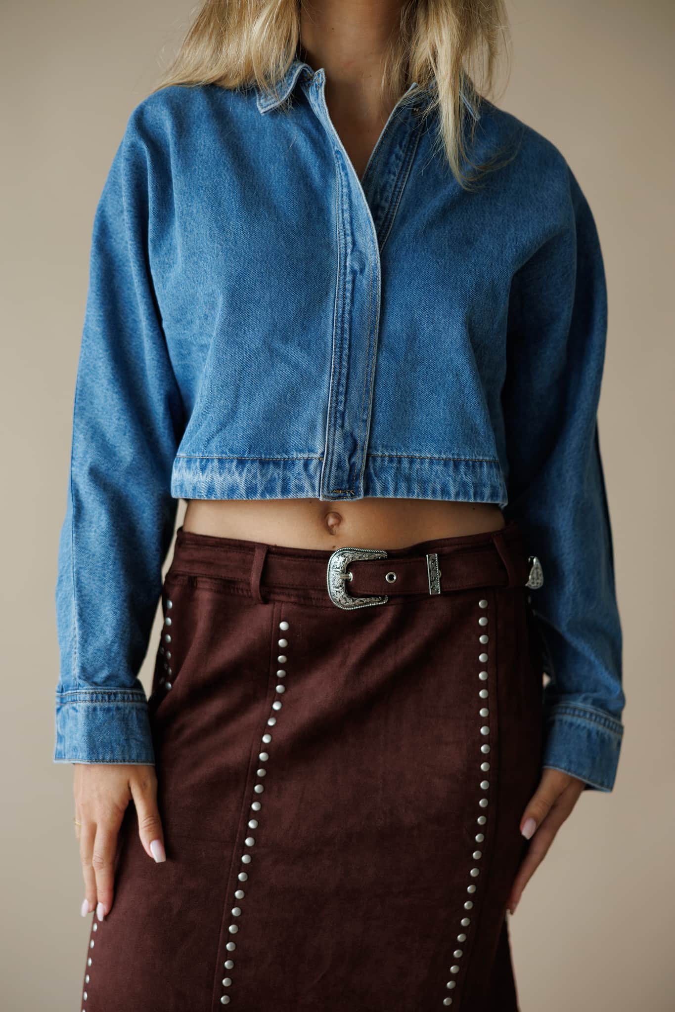 Dolman Sleeved Loose Denim Jacket