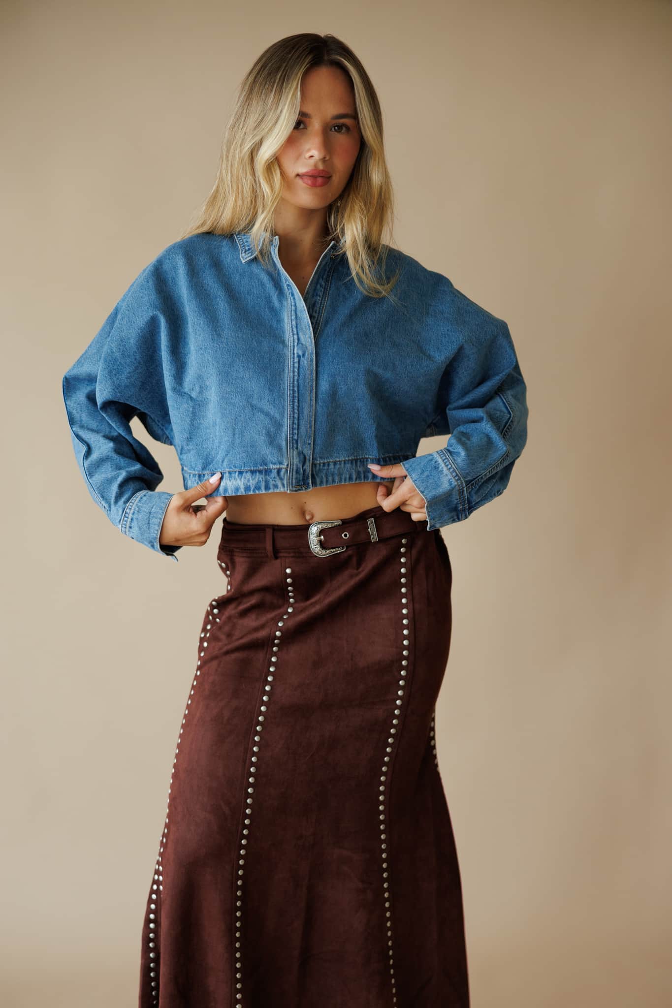 Dolman Sleeved Loose Denim Jacket