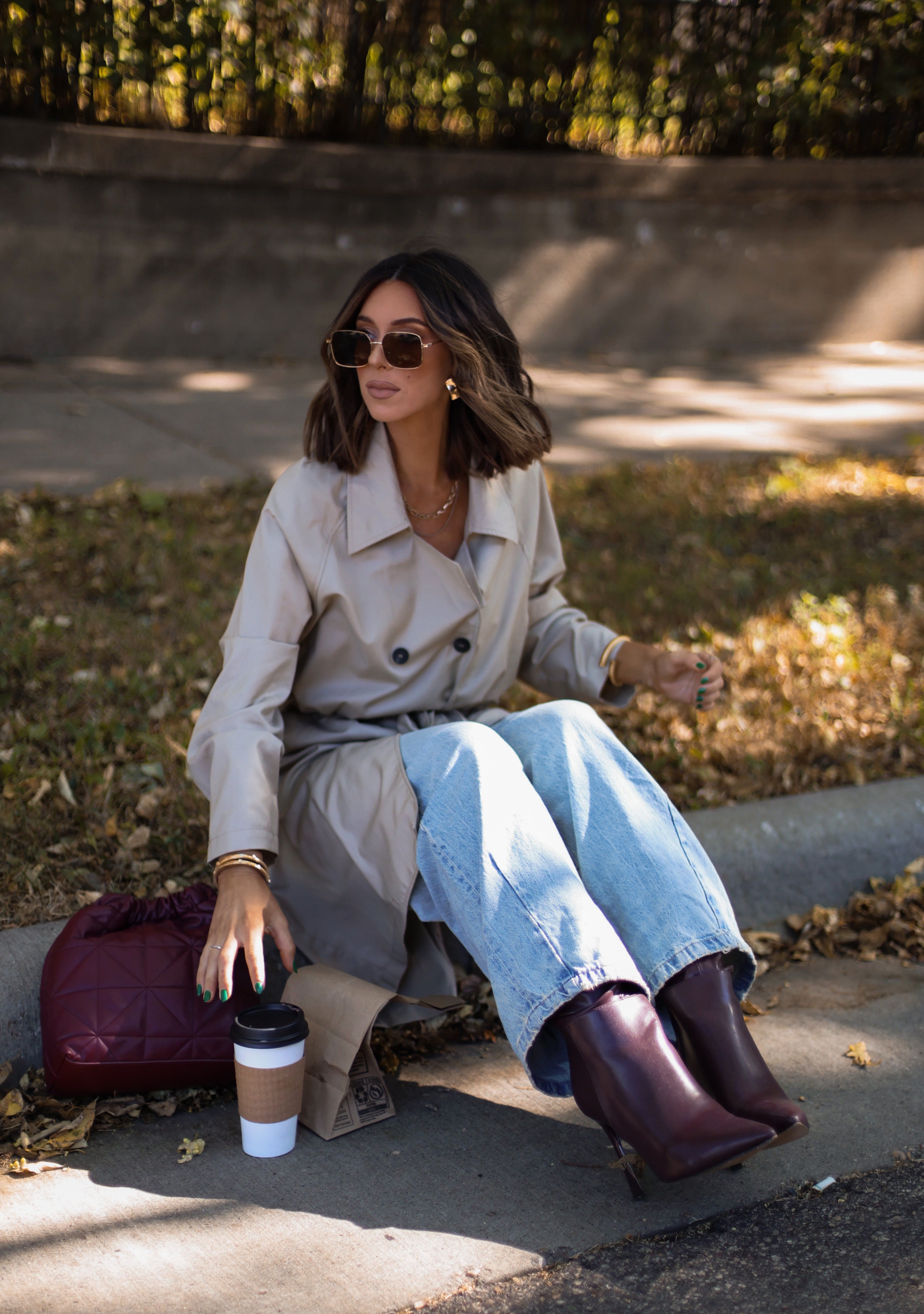 Oversized Trench Coat - S / Beige