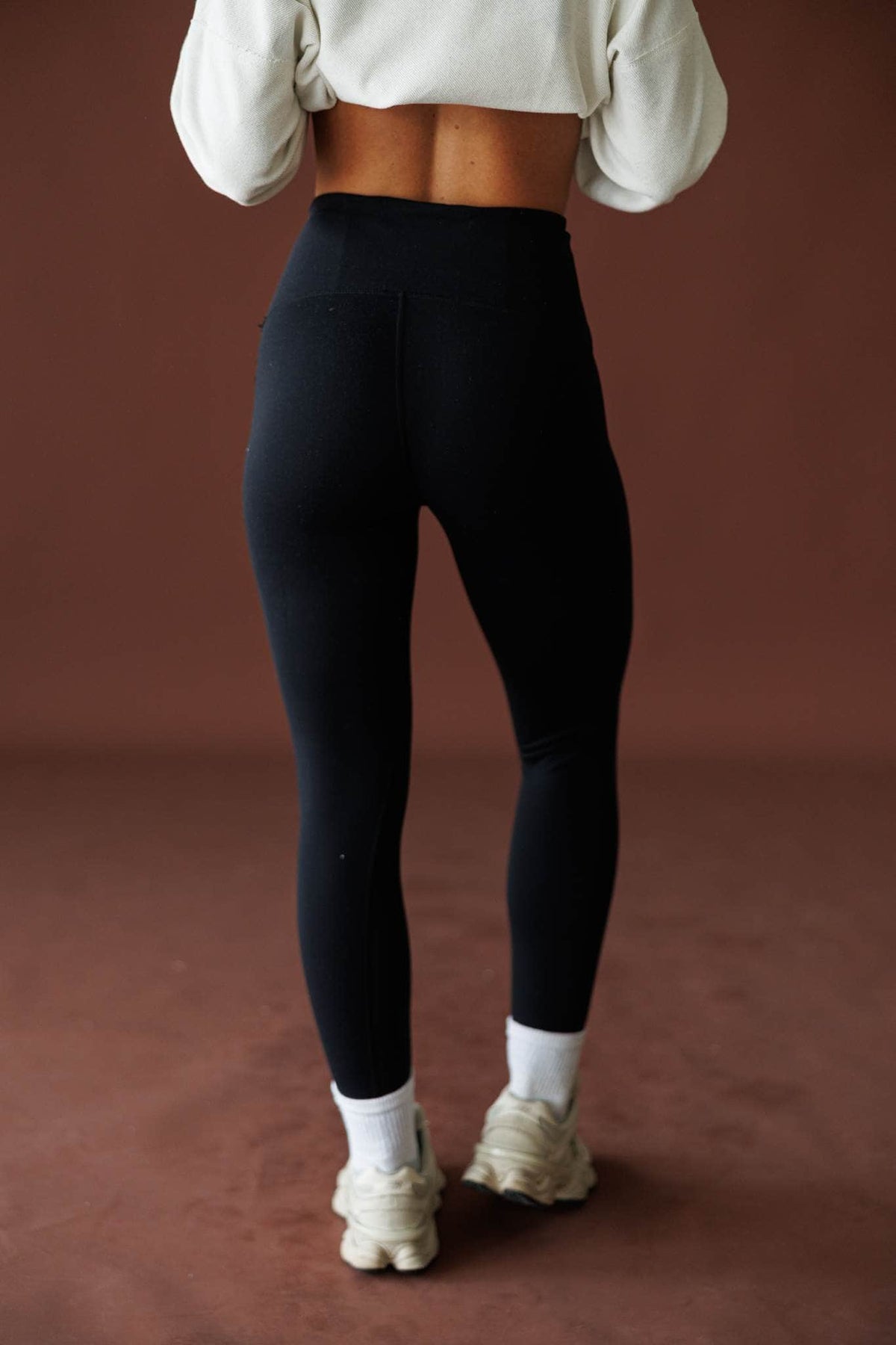 Butter Soft Seamless Leggings in black, back view showing the seamless legging