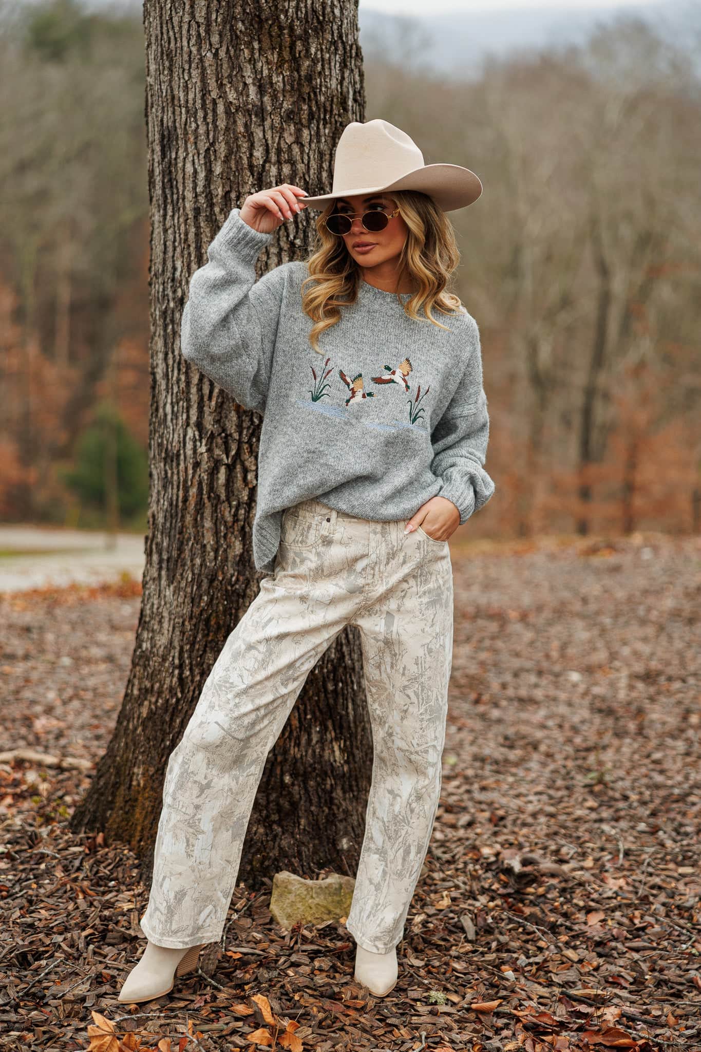 Camo Curve Barrel Jeans