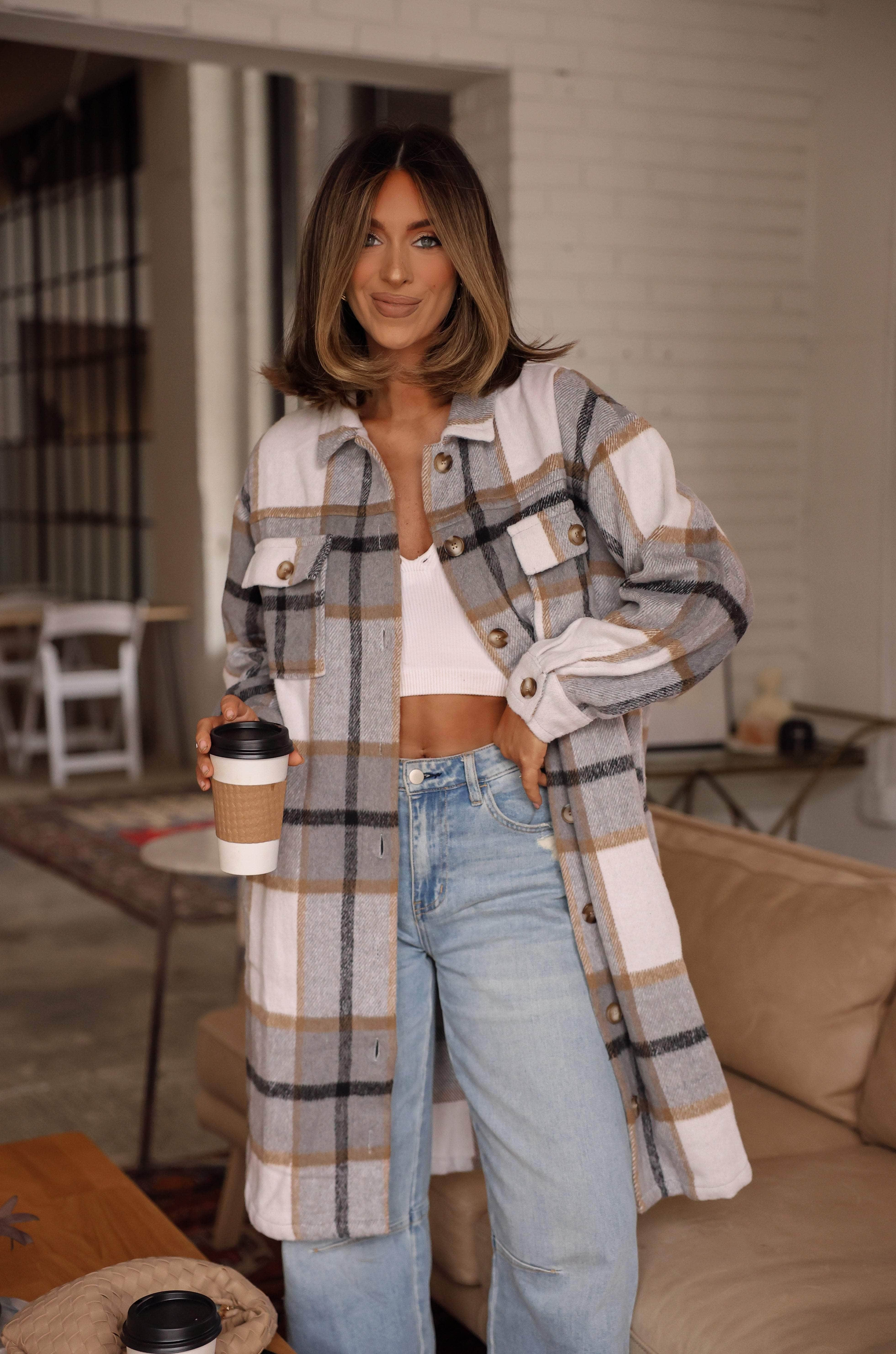 Plaid Long Shacket