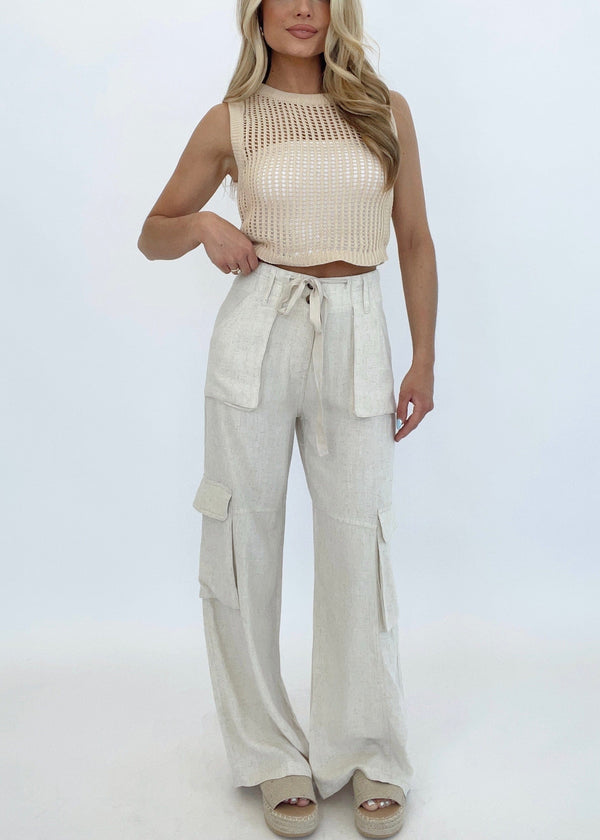 PP17912 relaxed fit utility wide leg pants papermoon