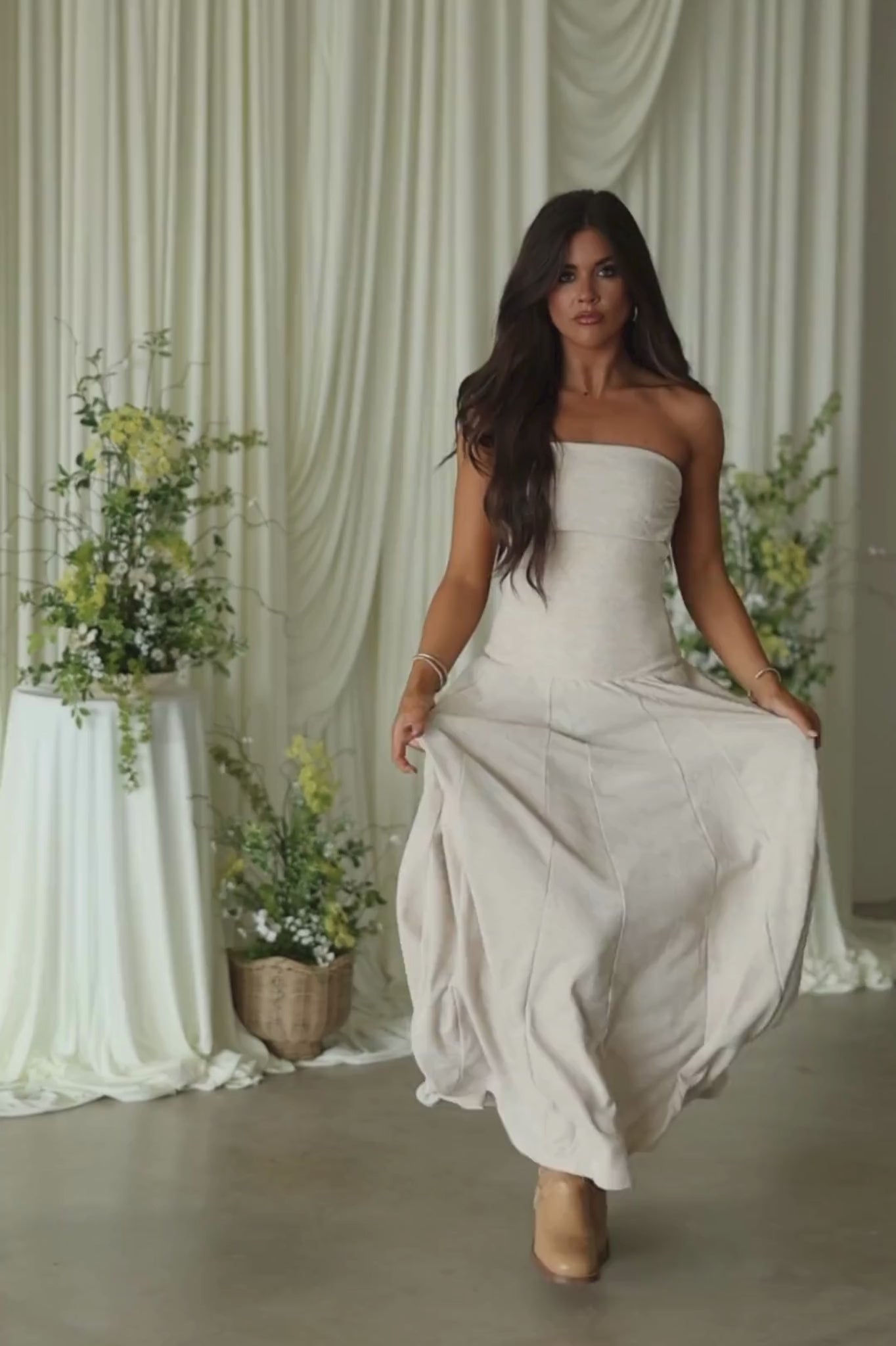 Oatmeal Tube Maxi Dress