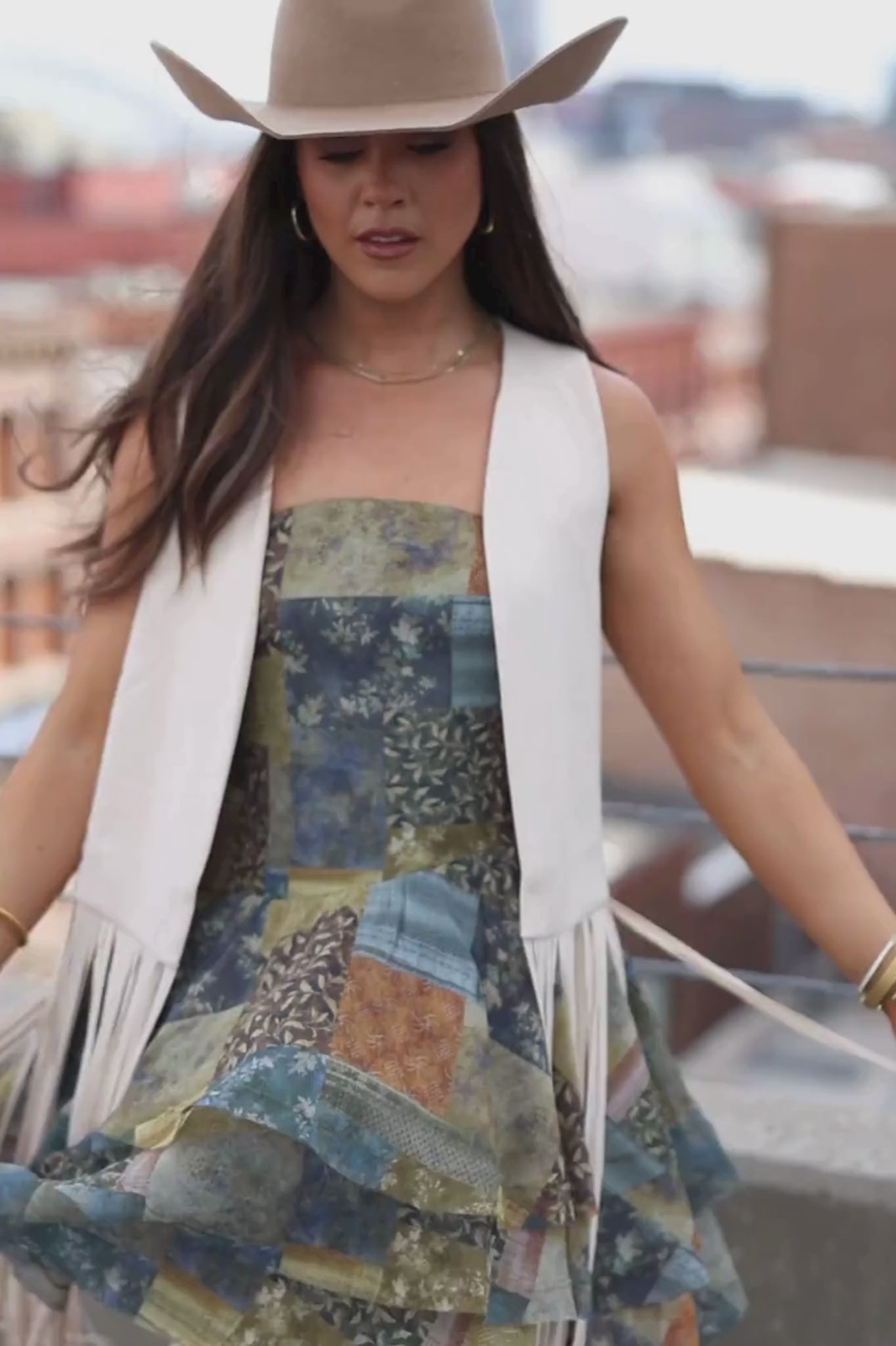Cream Fringe Suede Vest | Women's Festival Wear | Lane 201