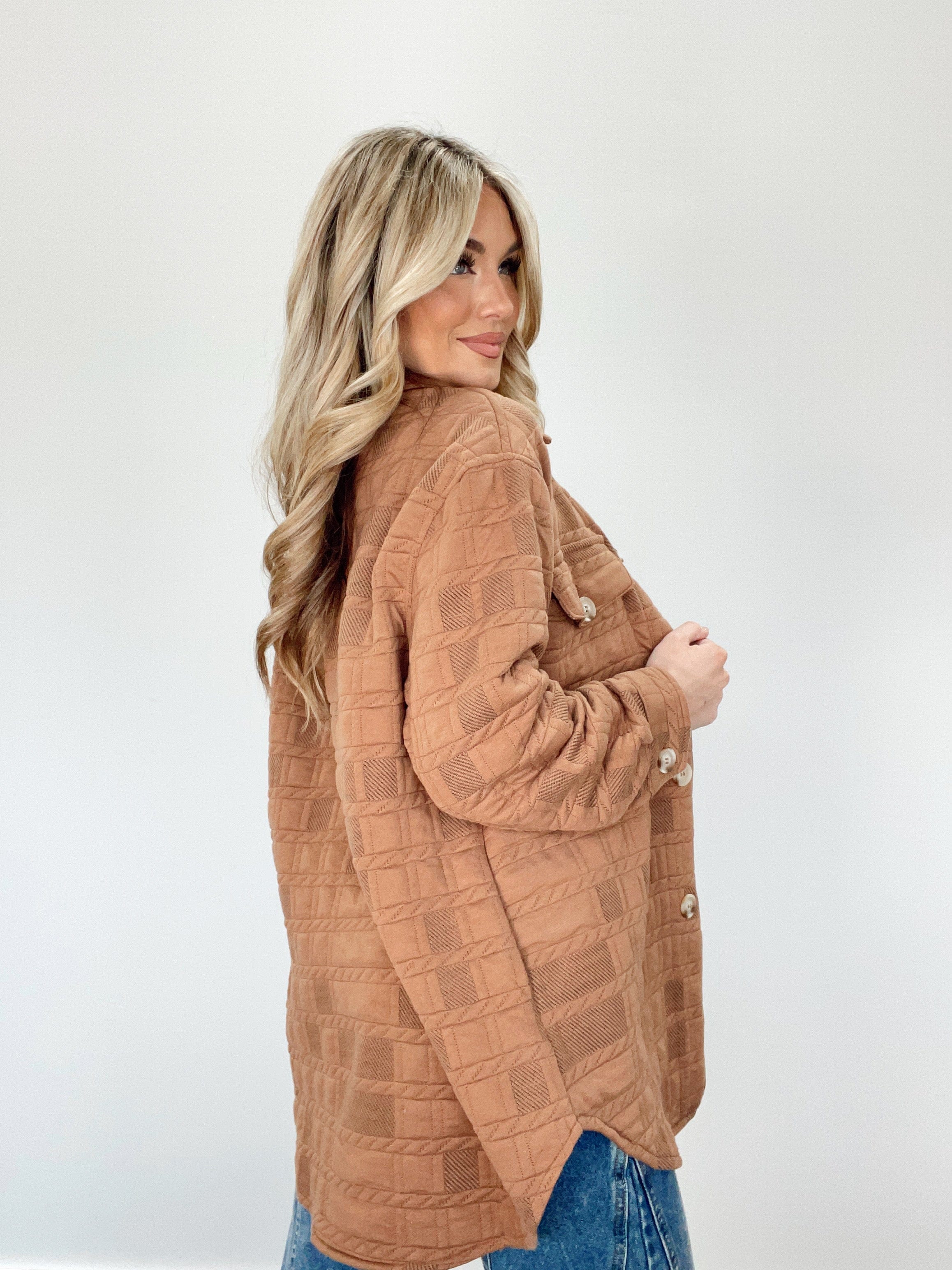 PSJ1277 mocha button up jacket BaeVely