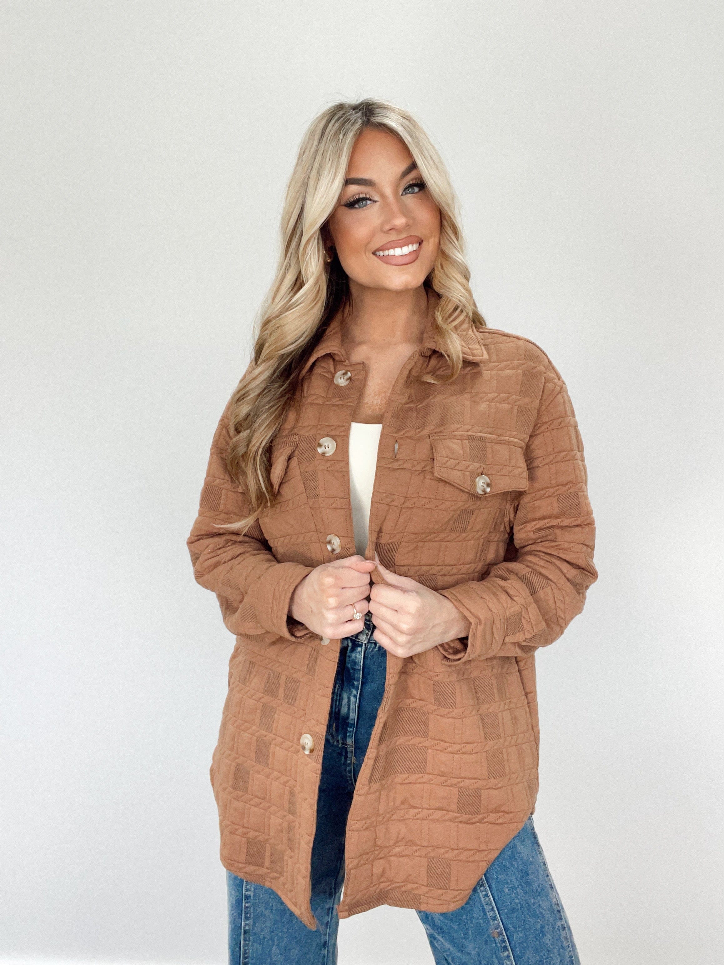 PSJ1277 mocha button up jacket BaeVely