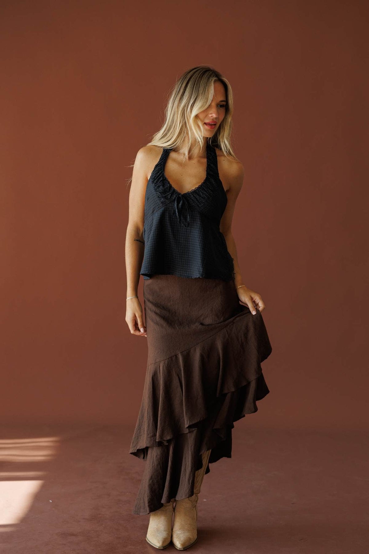 August Plaid Halter Top