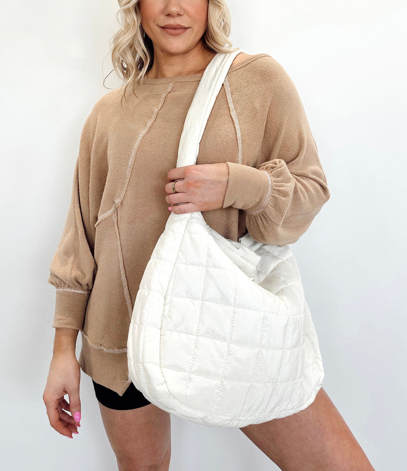 QUILTED-0939 beige quilted bag KC Factory