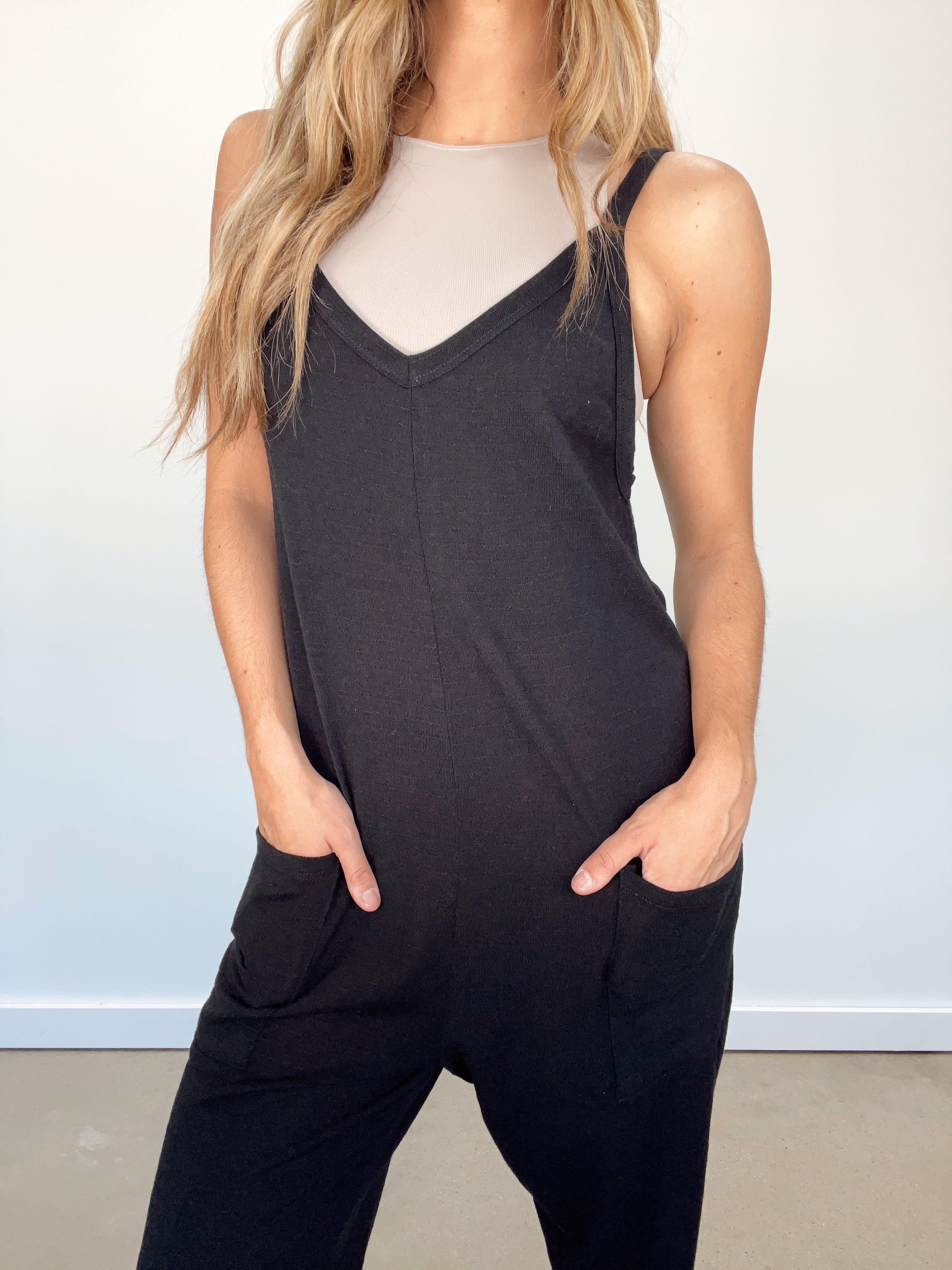 R5211 black tank style jumpsuit Bucketlist