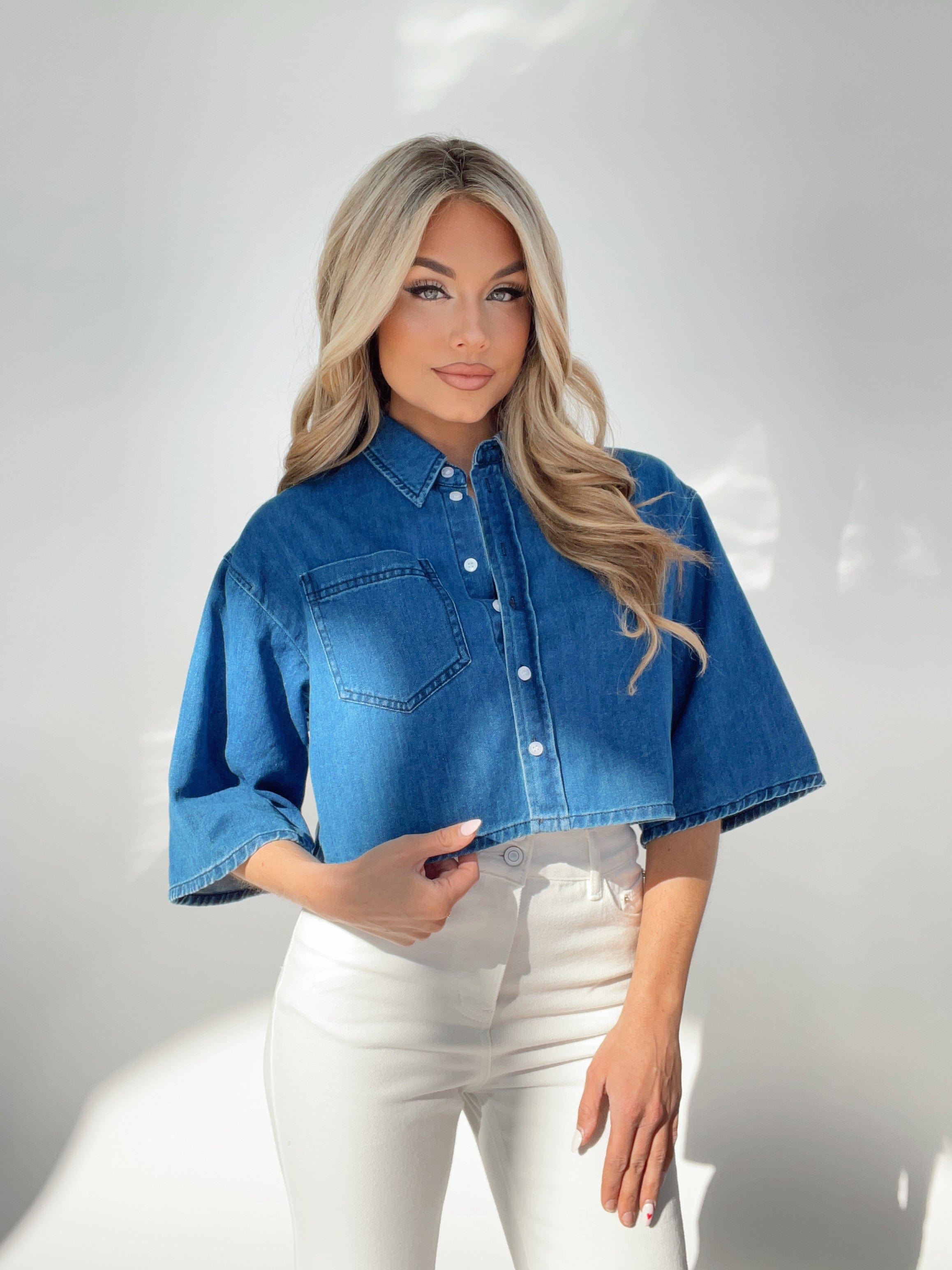 REMI251 denim shirt top Reminiscence