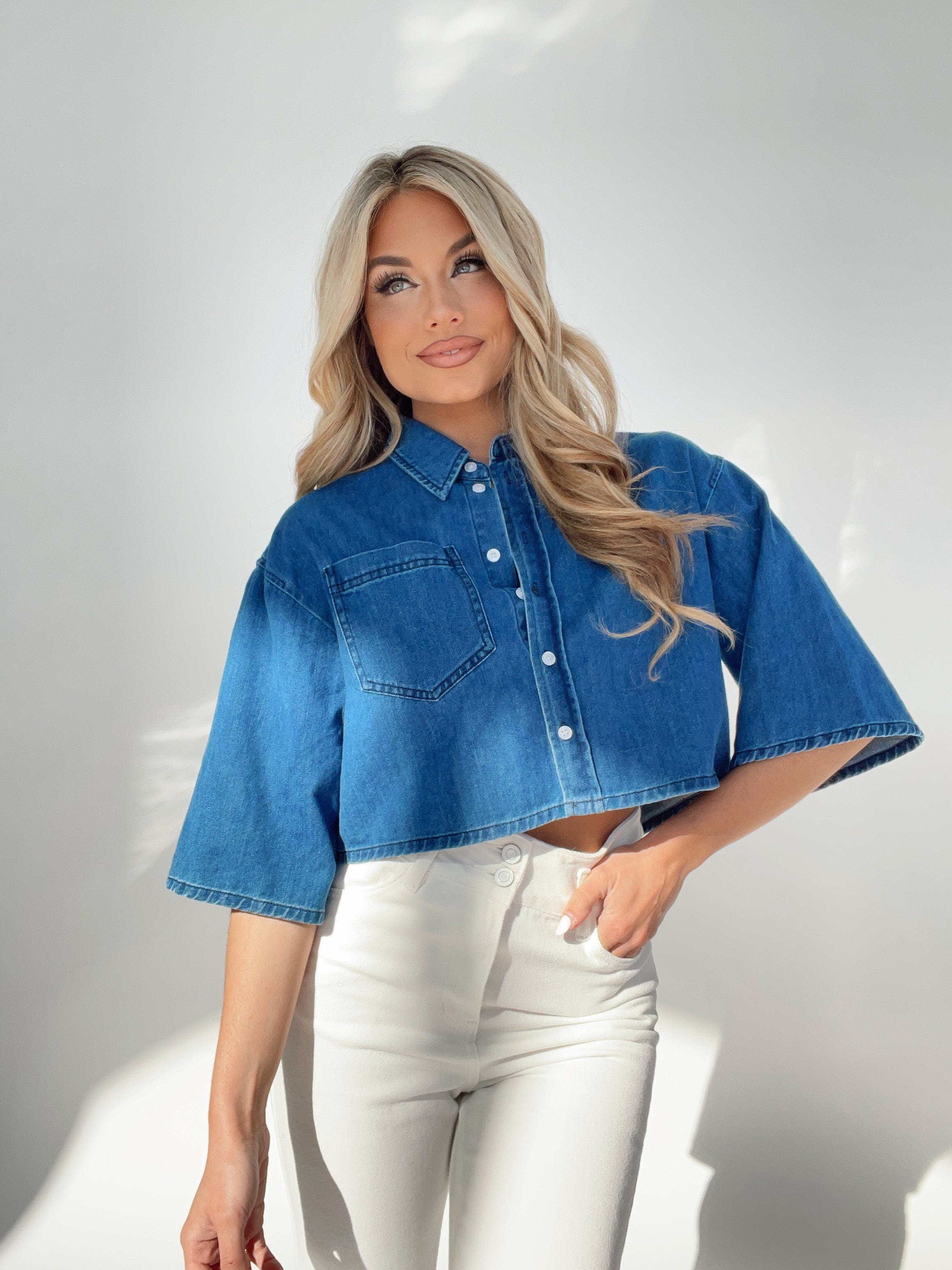 REMI251 denim shirt top Reminiscence