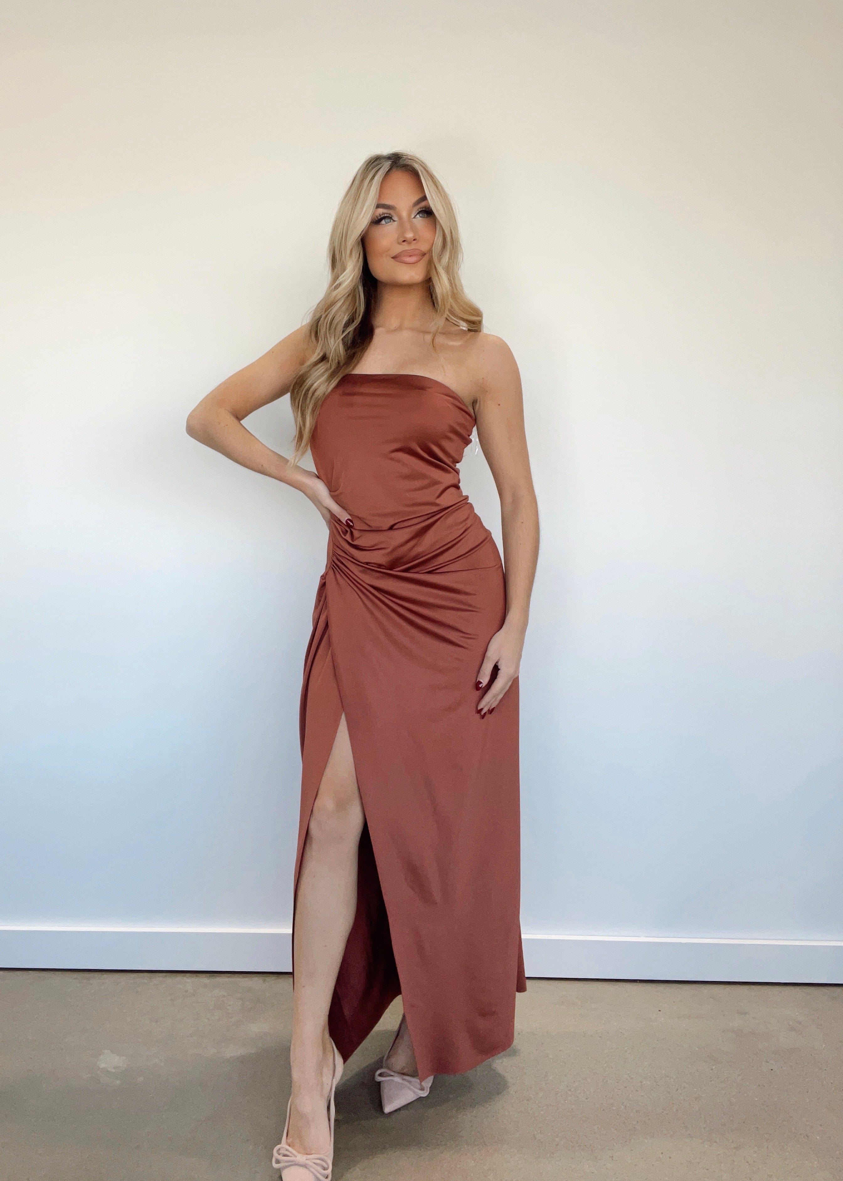 Copper maxi dress best sale