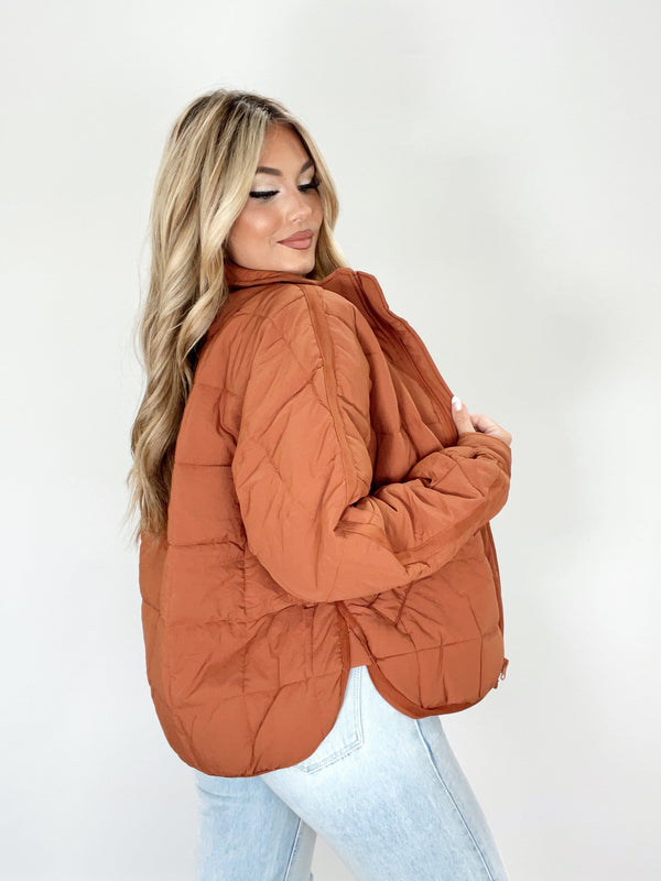 Rust Puffer Jacket by together