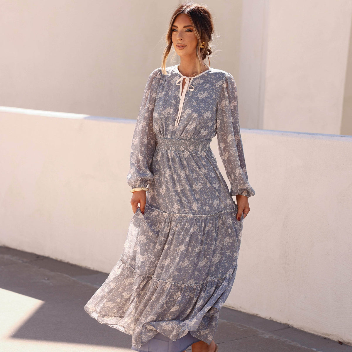 sky brand maxi dress September Sky Maxi Dress S Dusty Blue by Lane 201