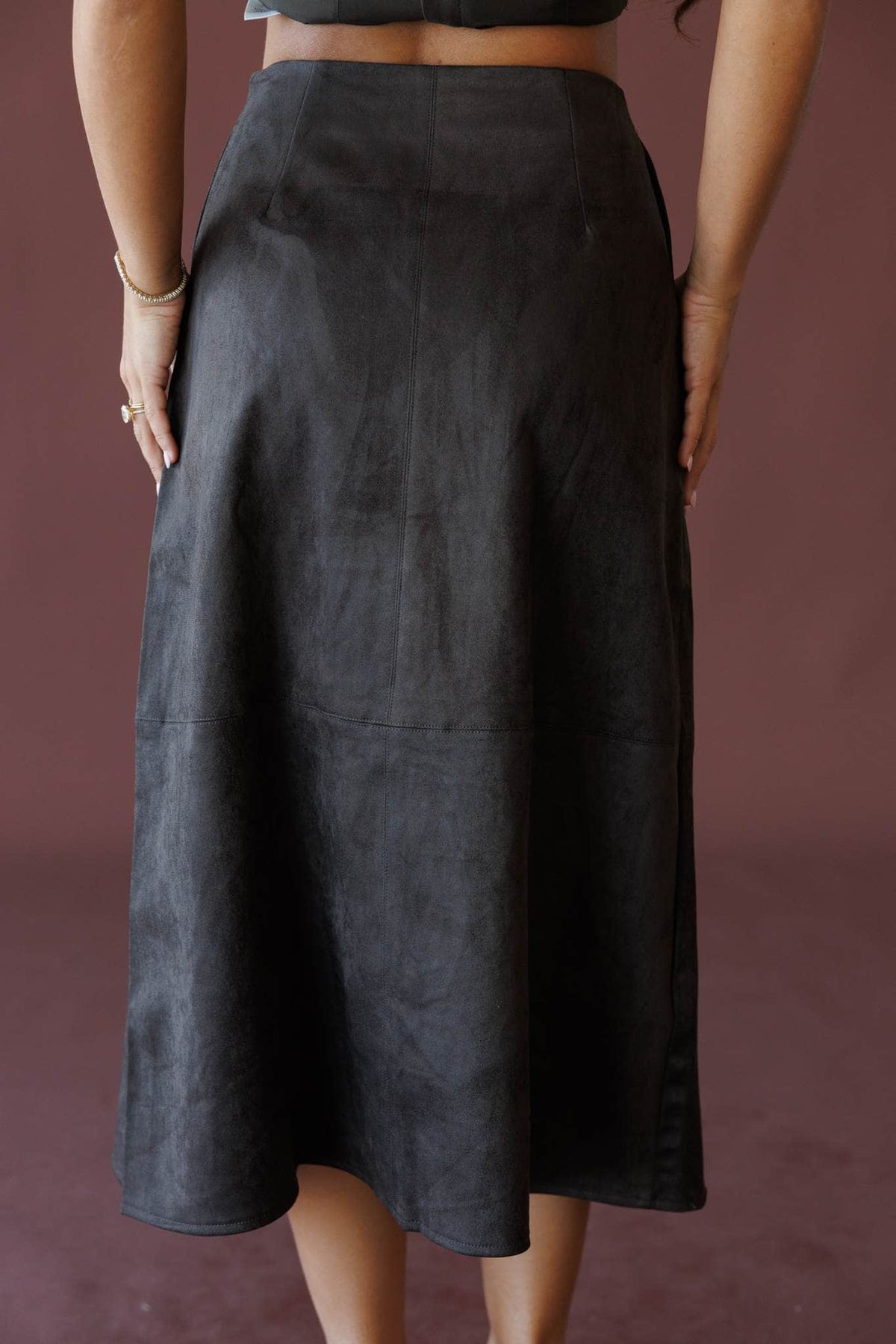 Coffee and cream suede skirt