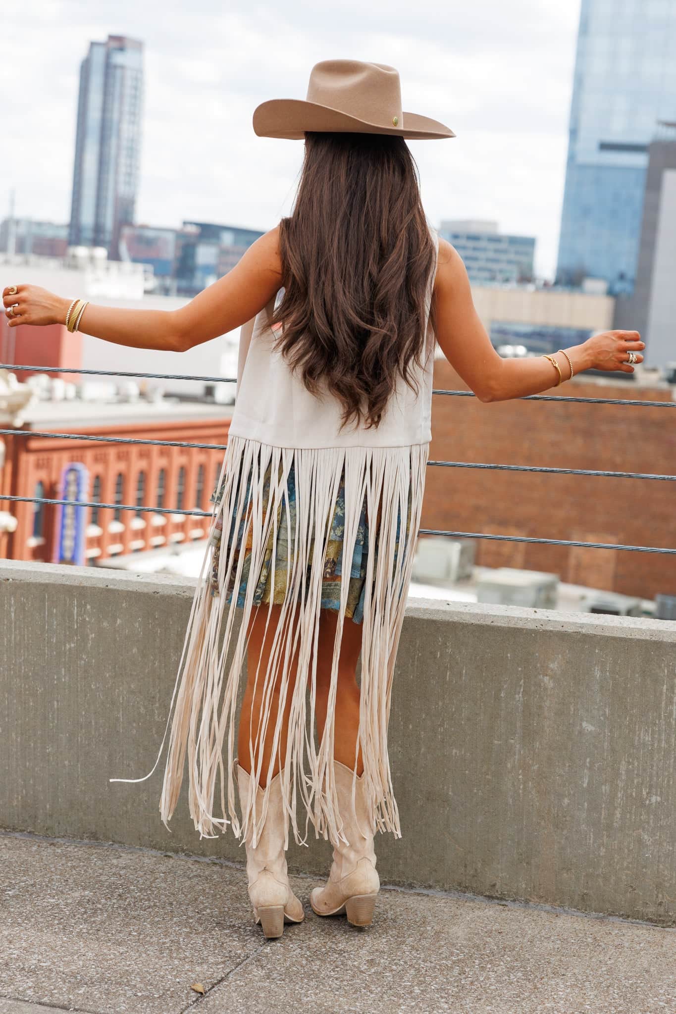Cream Fringe Suede Vest | Women's Festival Wear | Lane 201