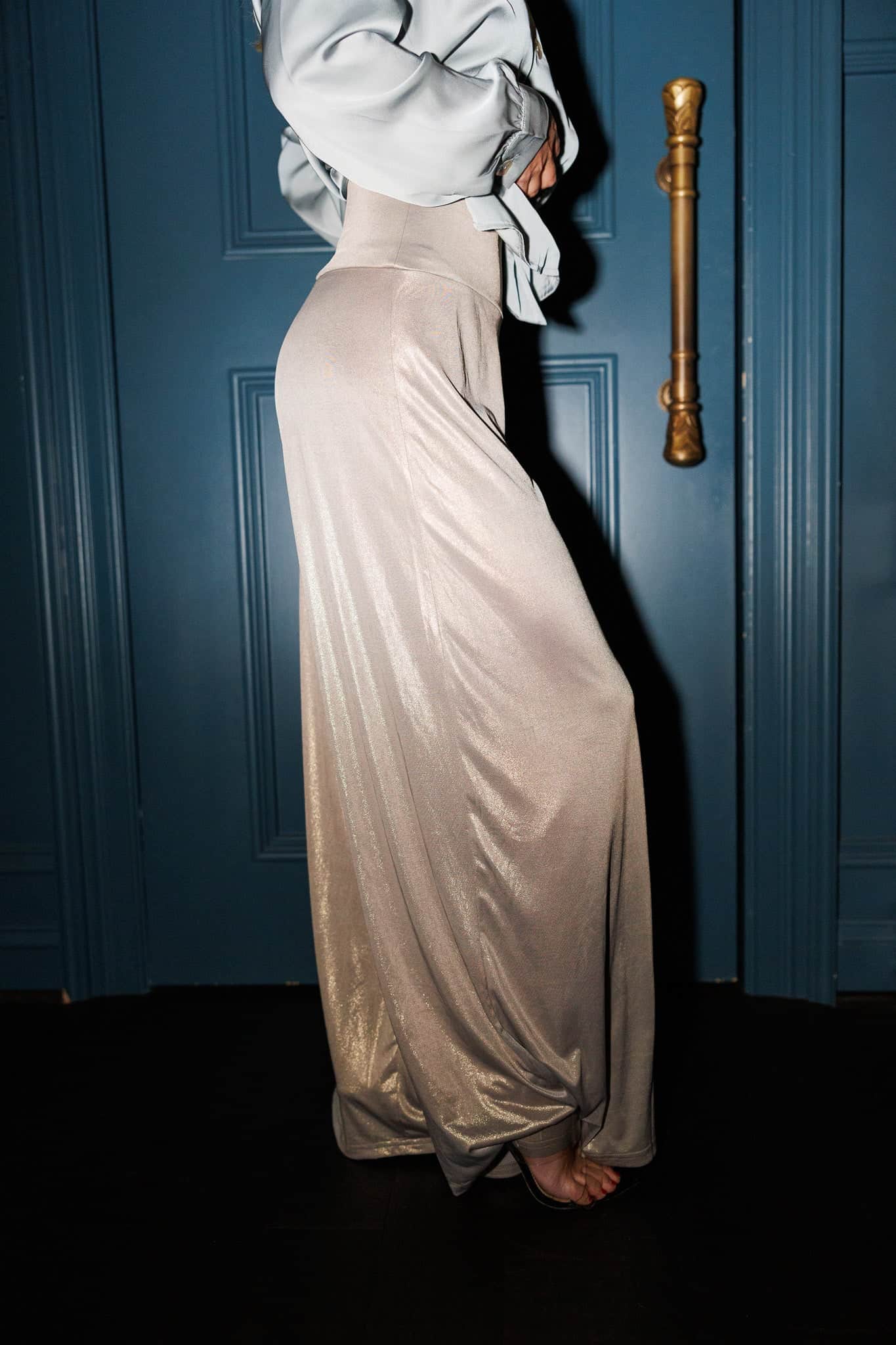 Silver High Waisted Pants | Stylish Night-Out Bottoms | Lane 201