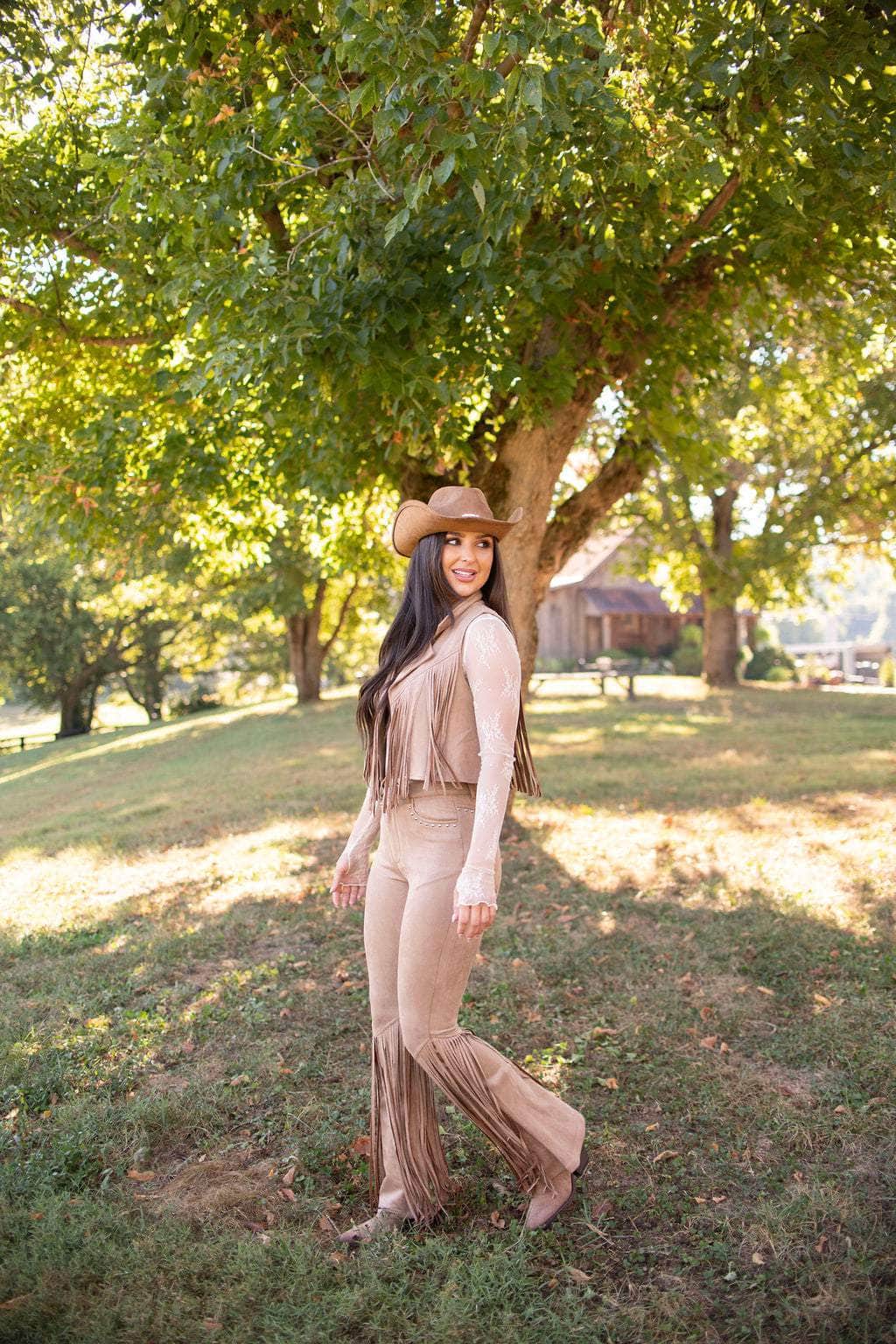 Fringe Suede Pants for Women | Lane 201