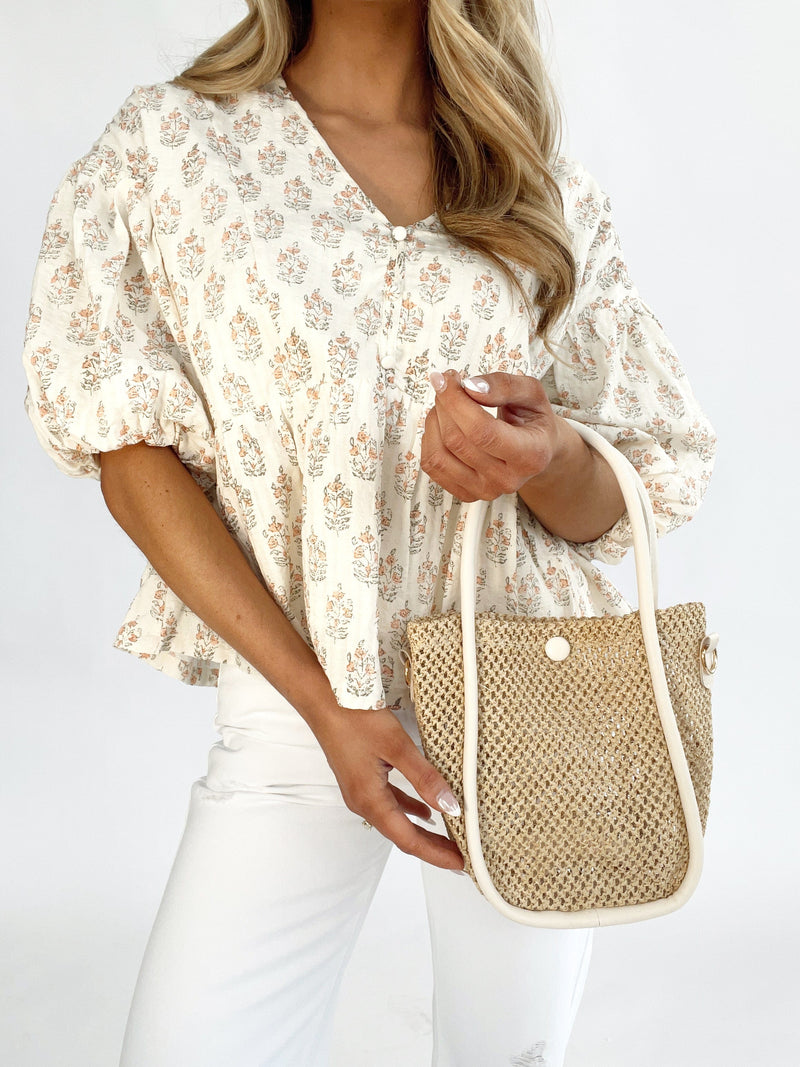 SMBAGS-018 straw woven bucket bags Swan Madchen
