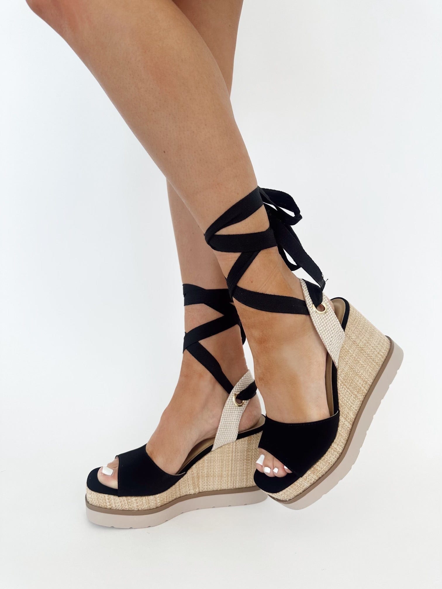 SO-KLARA-U open toe tie strap platform wedge let's see styles