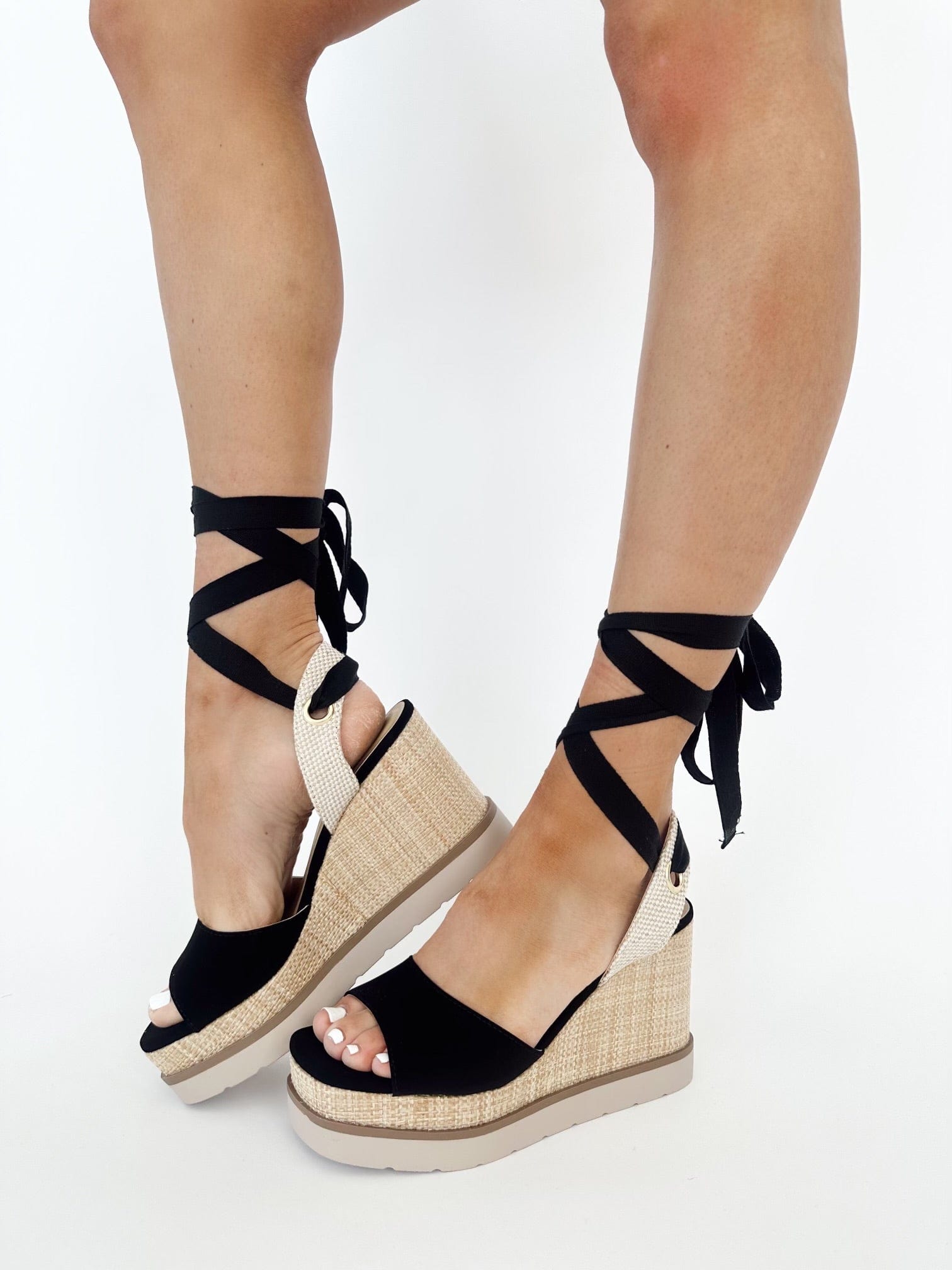 SO-KLARA-U open toe tie strap platform wedge let's see styles