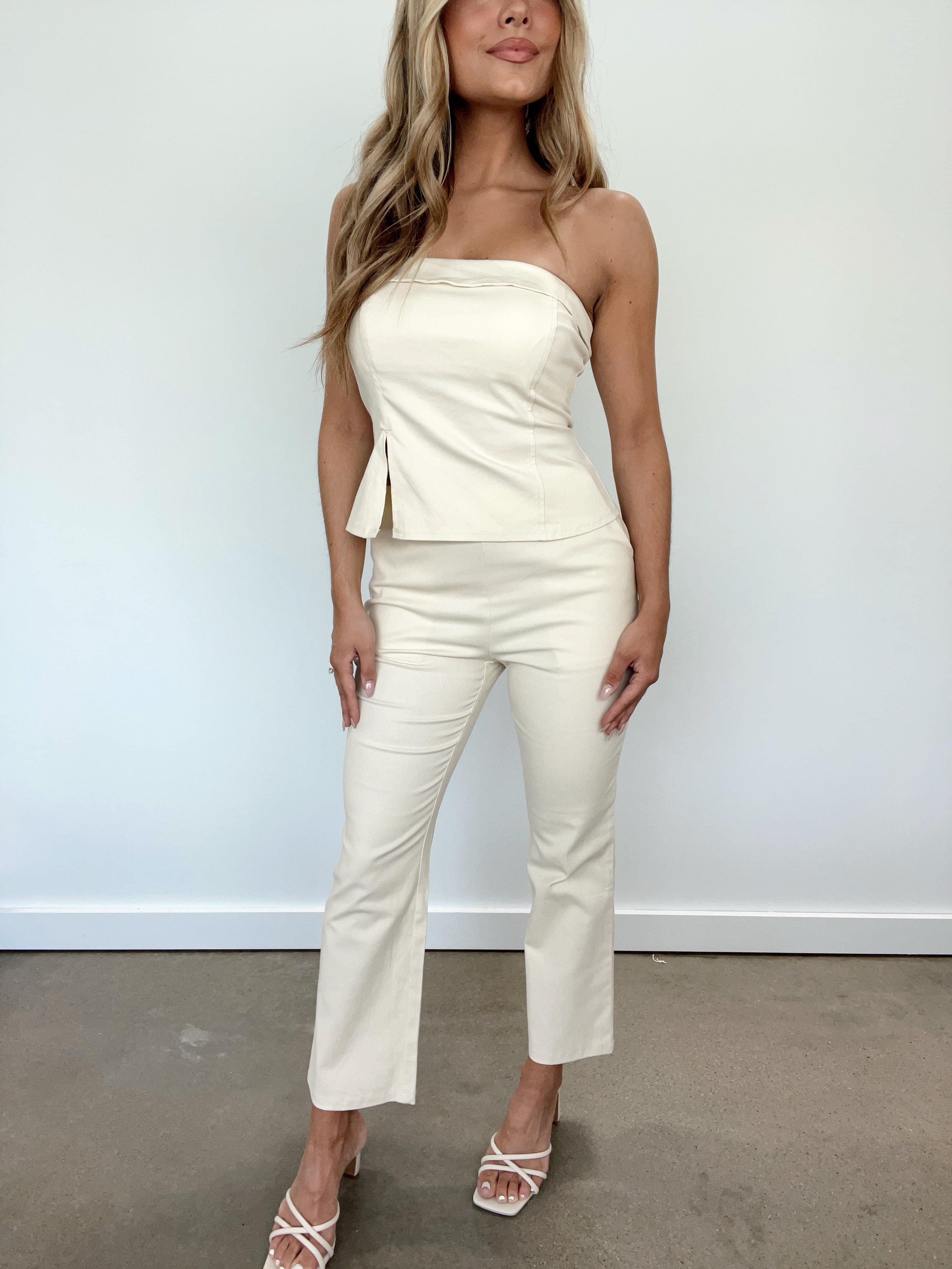 SP7867-LANE cream cropped pants LE LIS