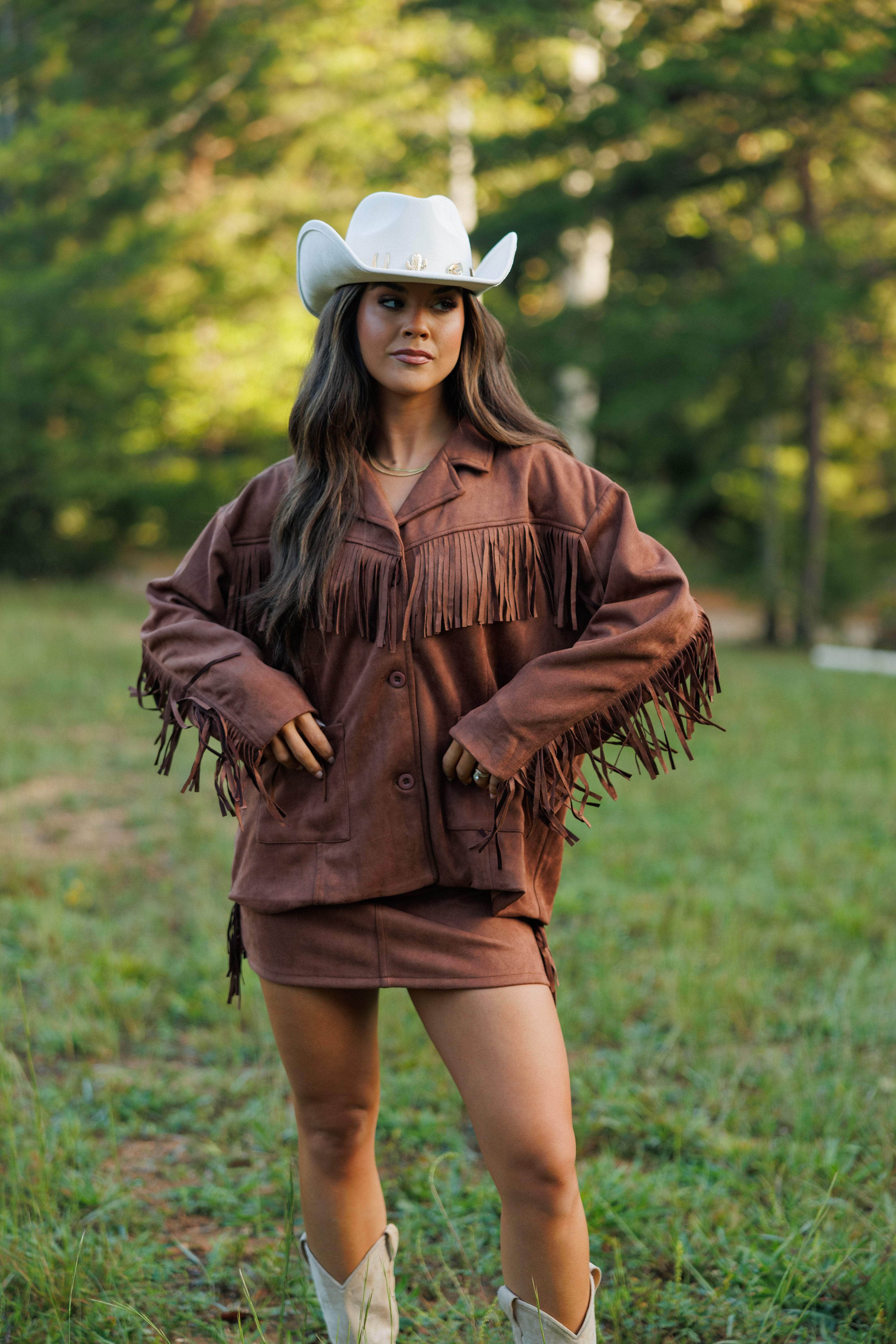 Golden Rodeo Suede Skirt