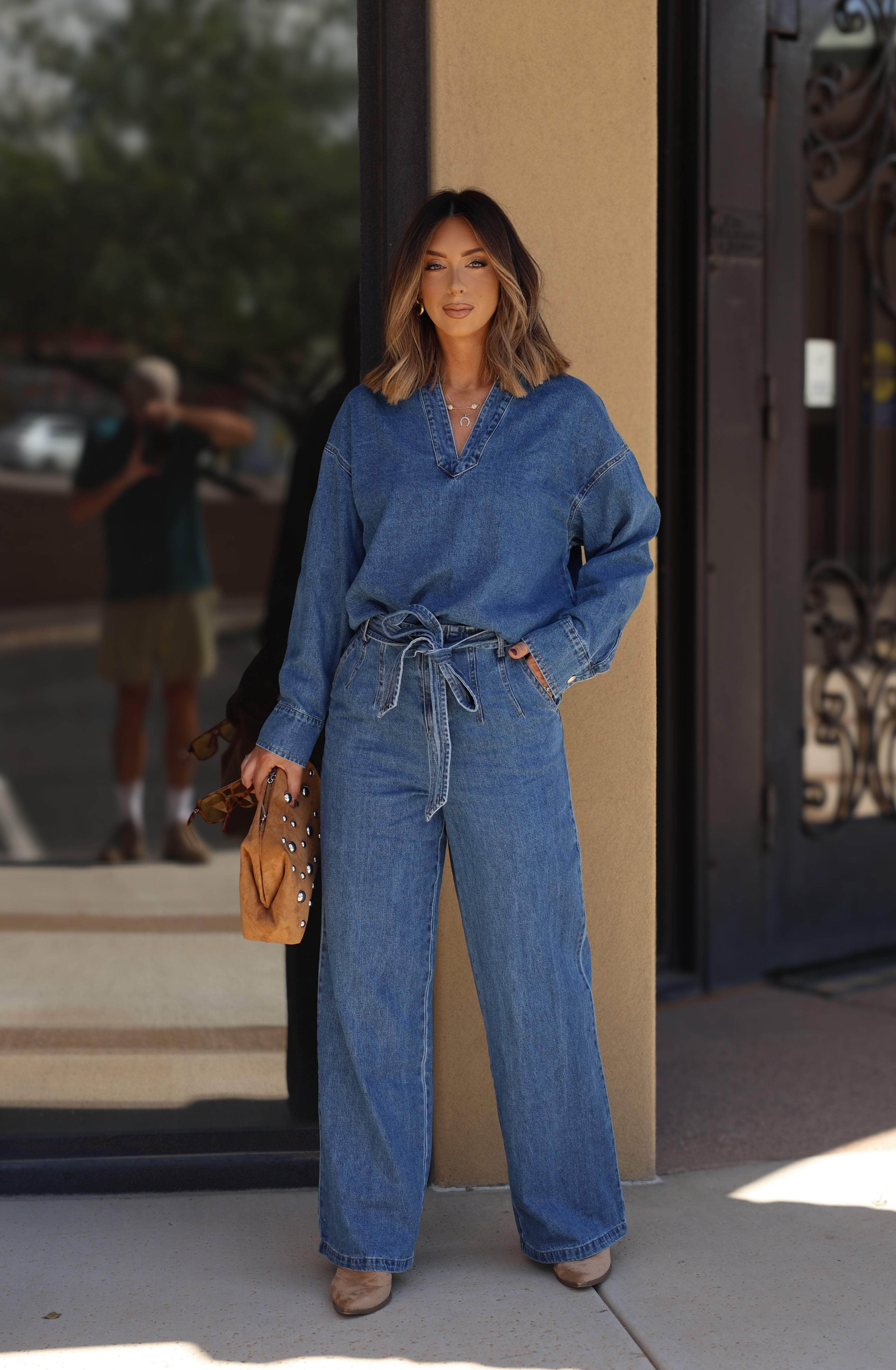 Double Take Denim Top