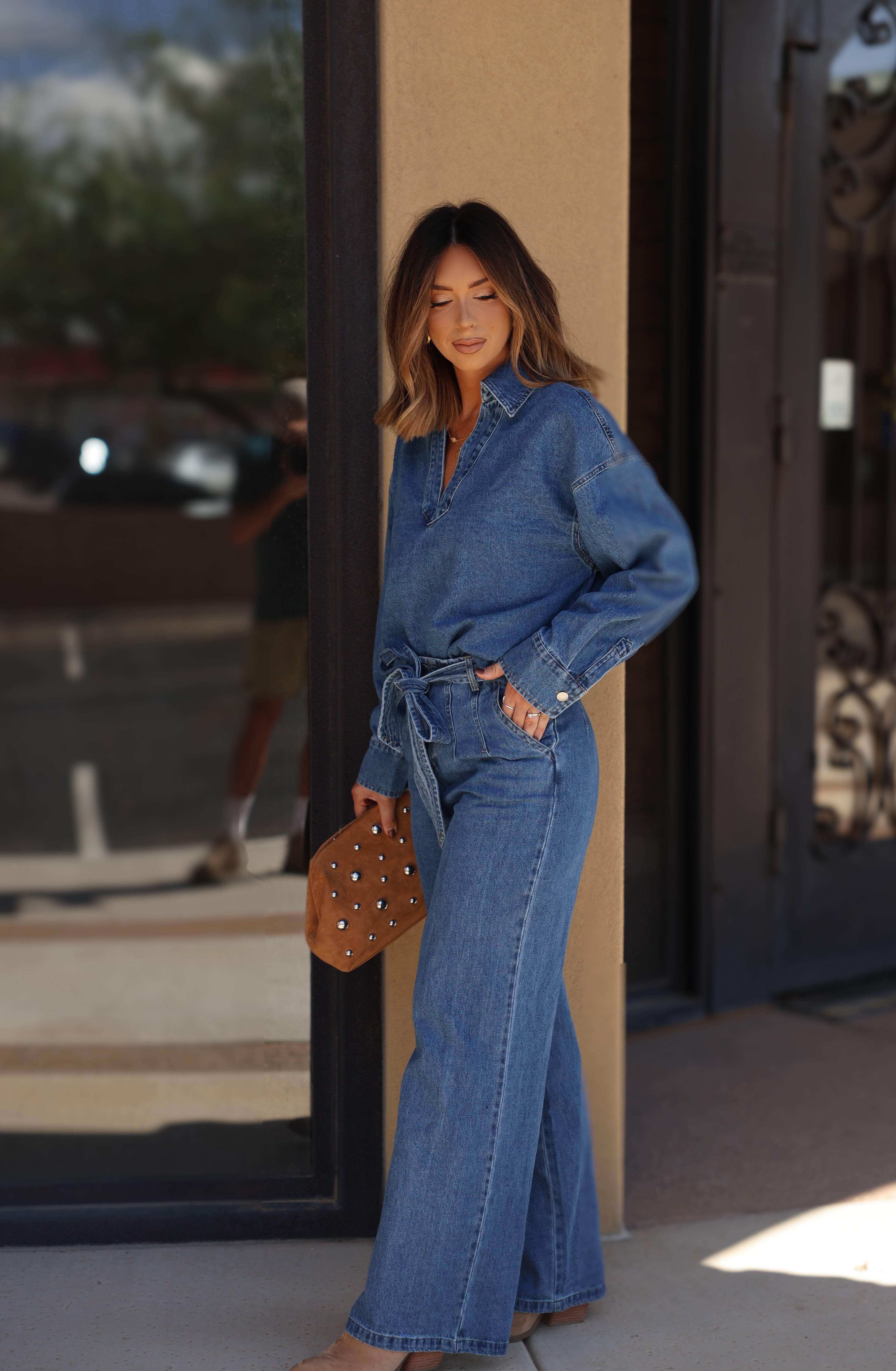 Double Take Denim Top