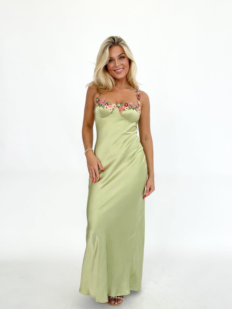 ST3896D flower detailed maxi dress One & Only