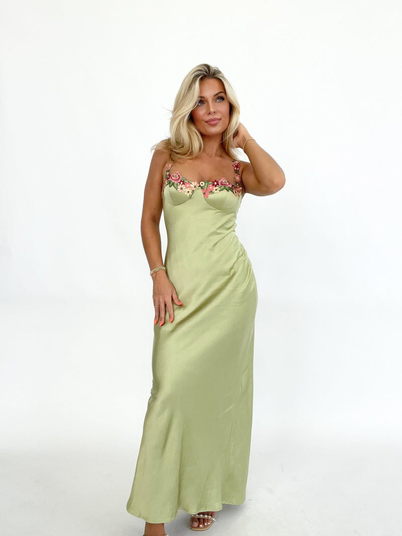 ST3896D flower detailed maxi dress One & Only