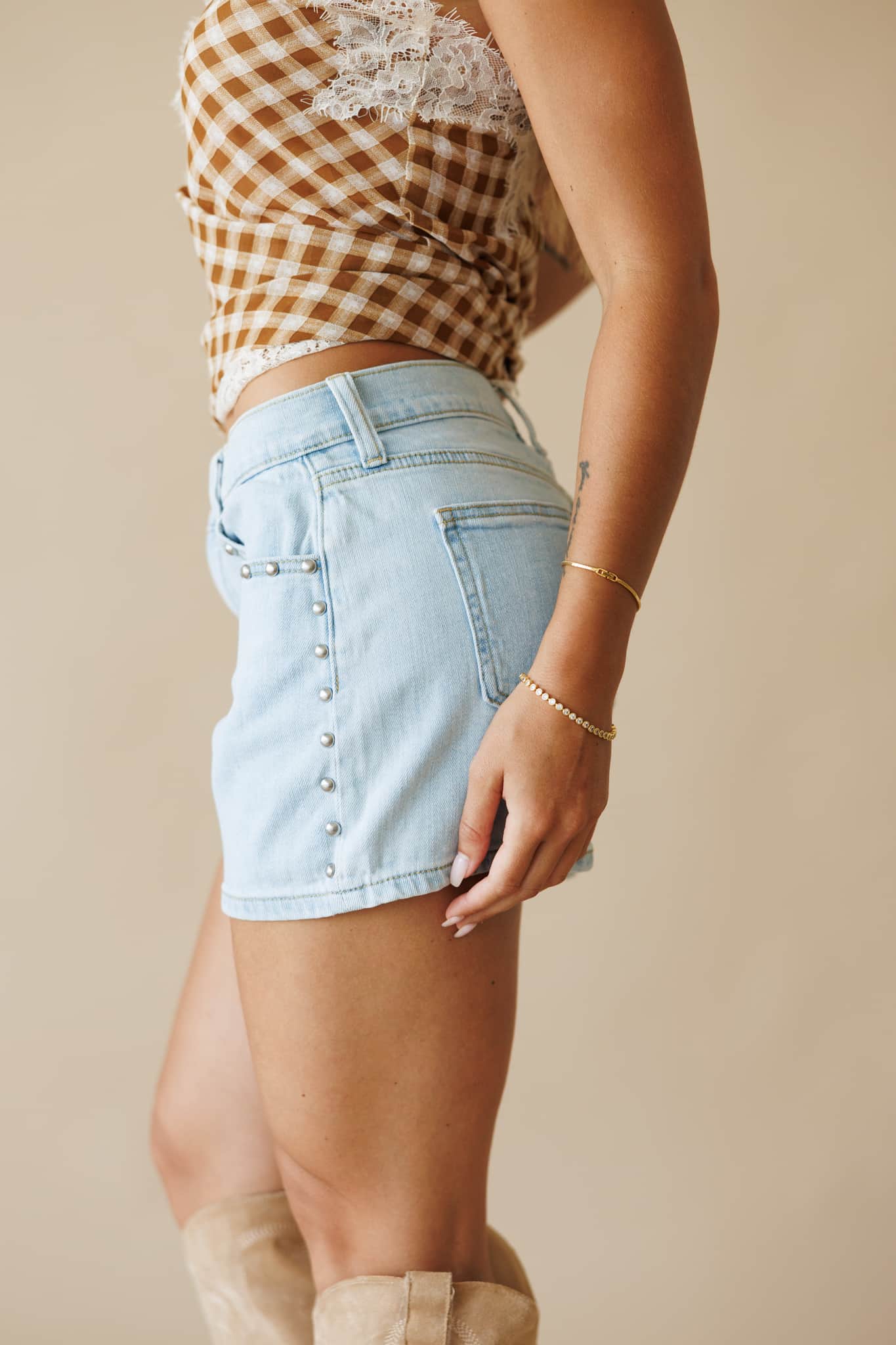 Dawson Studded Denim Shorts
