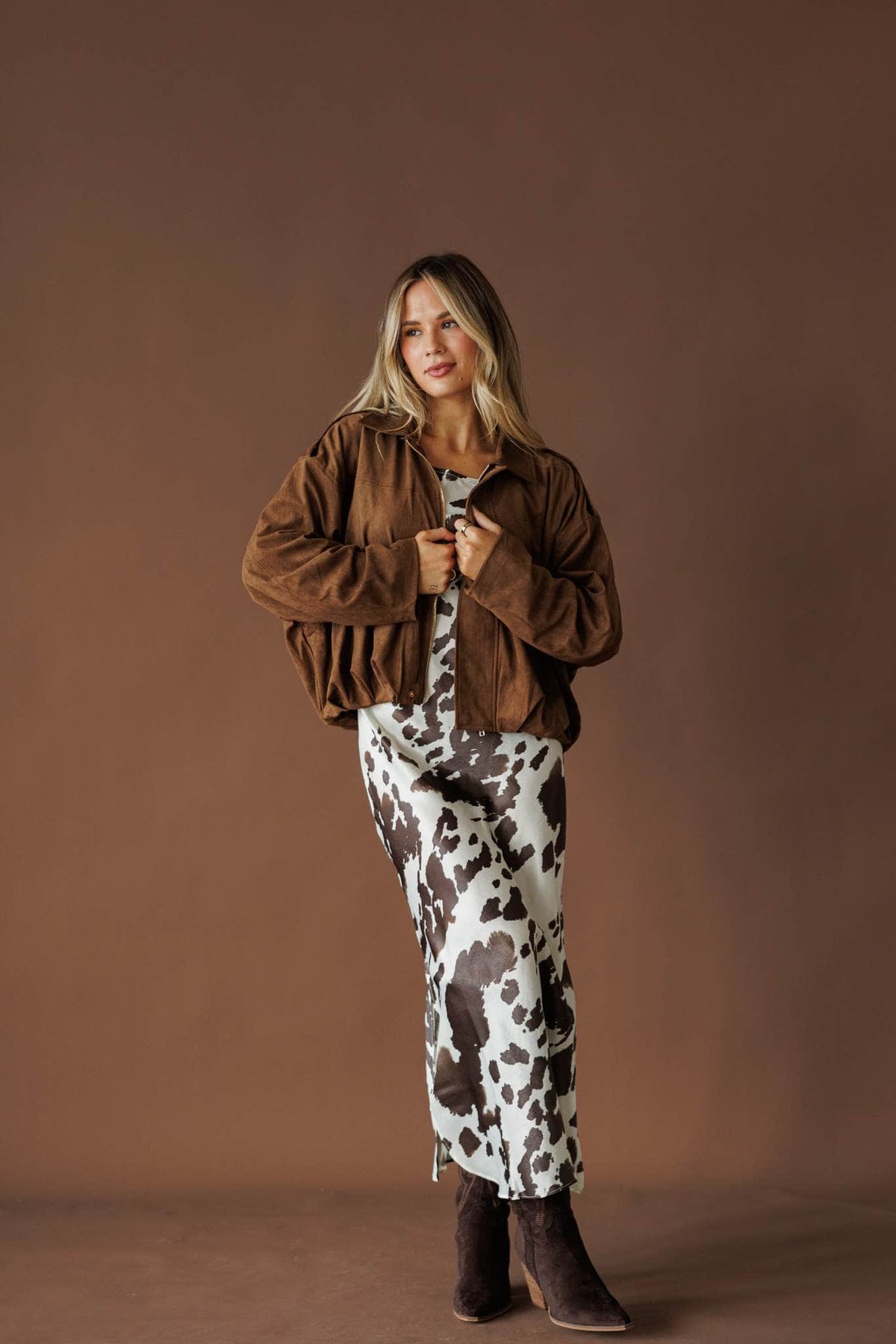 Fringe trim jacket, front view