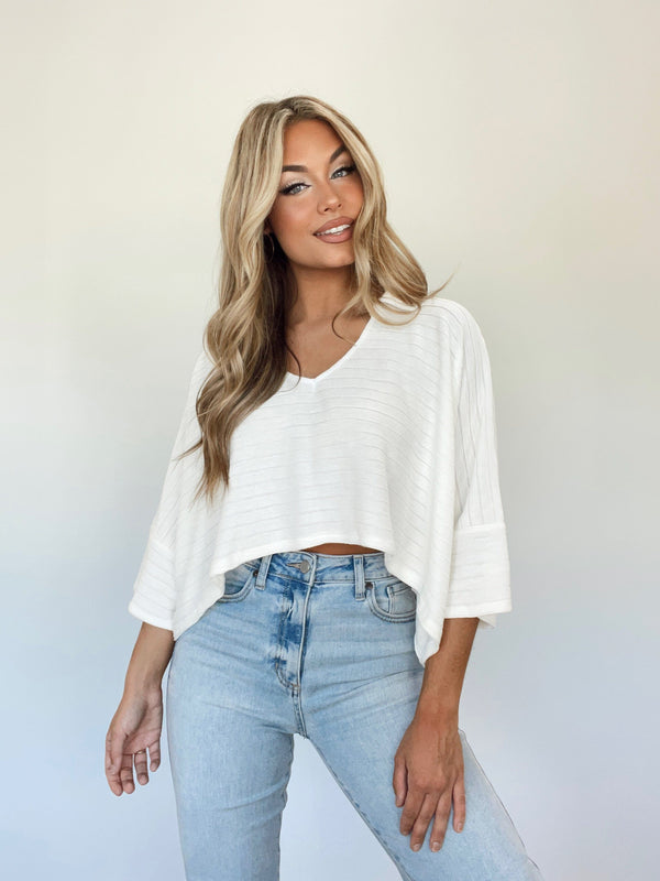 T1699 white collared loose fit cropped top Bucketlist