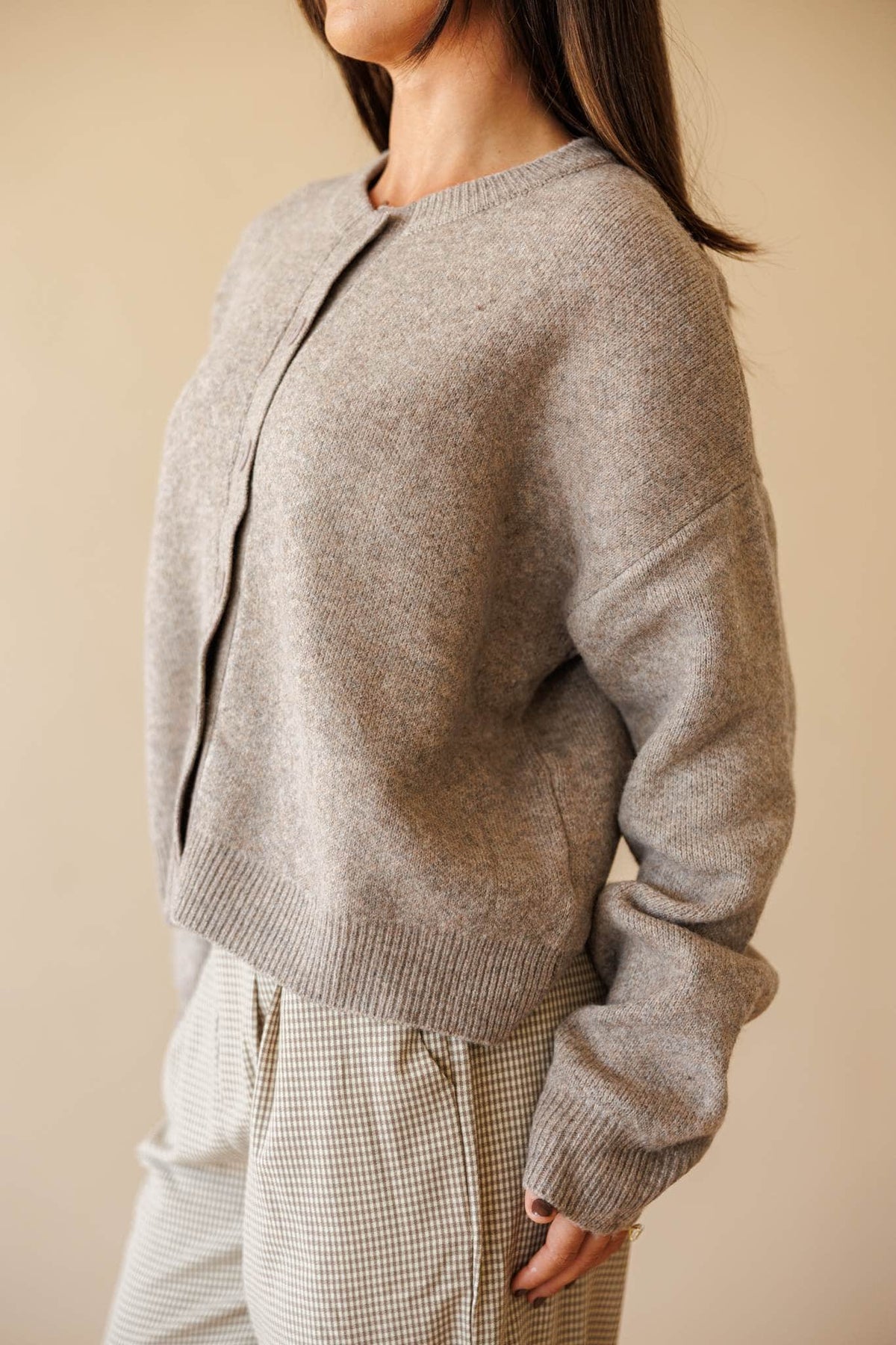 Forest green button front cardigan