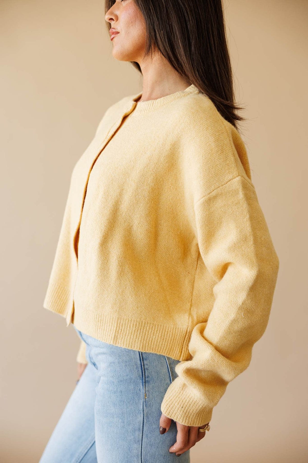 Forest green button front cardigan