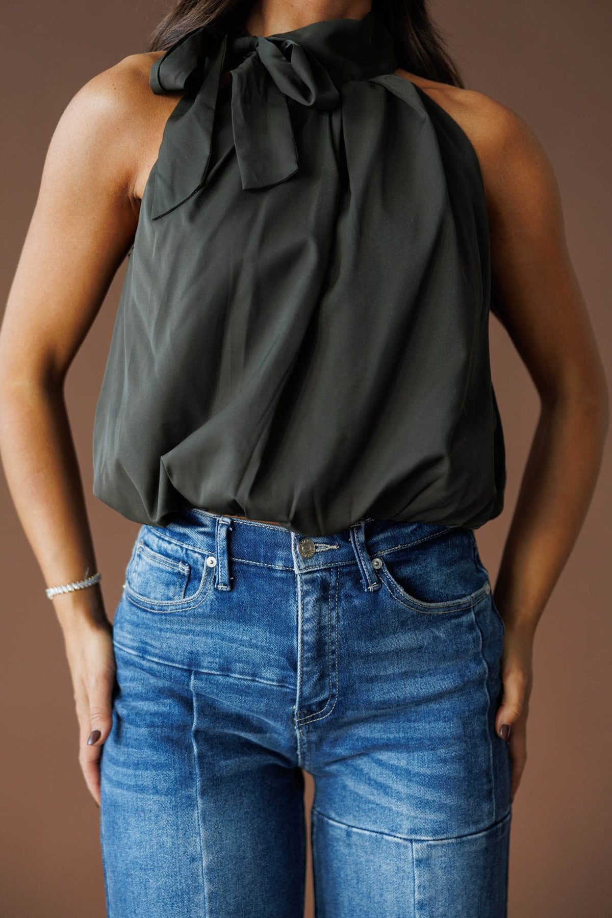 Tie neck blouse