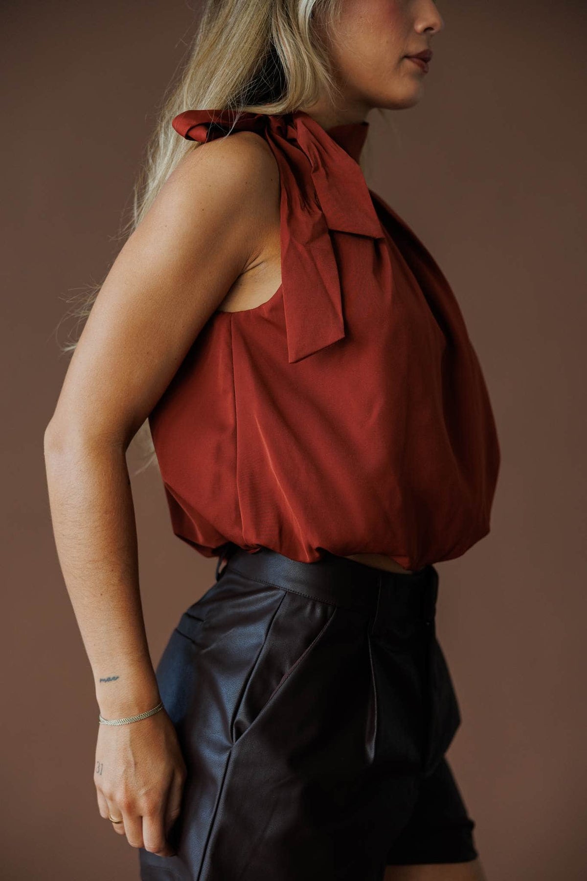 Tie neck blouse