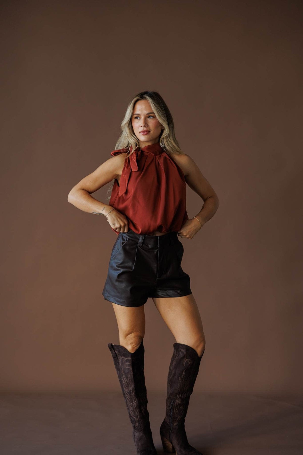 Tie neck blouse
