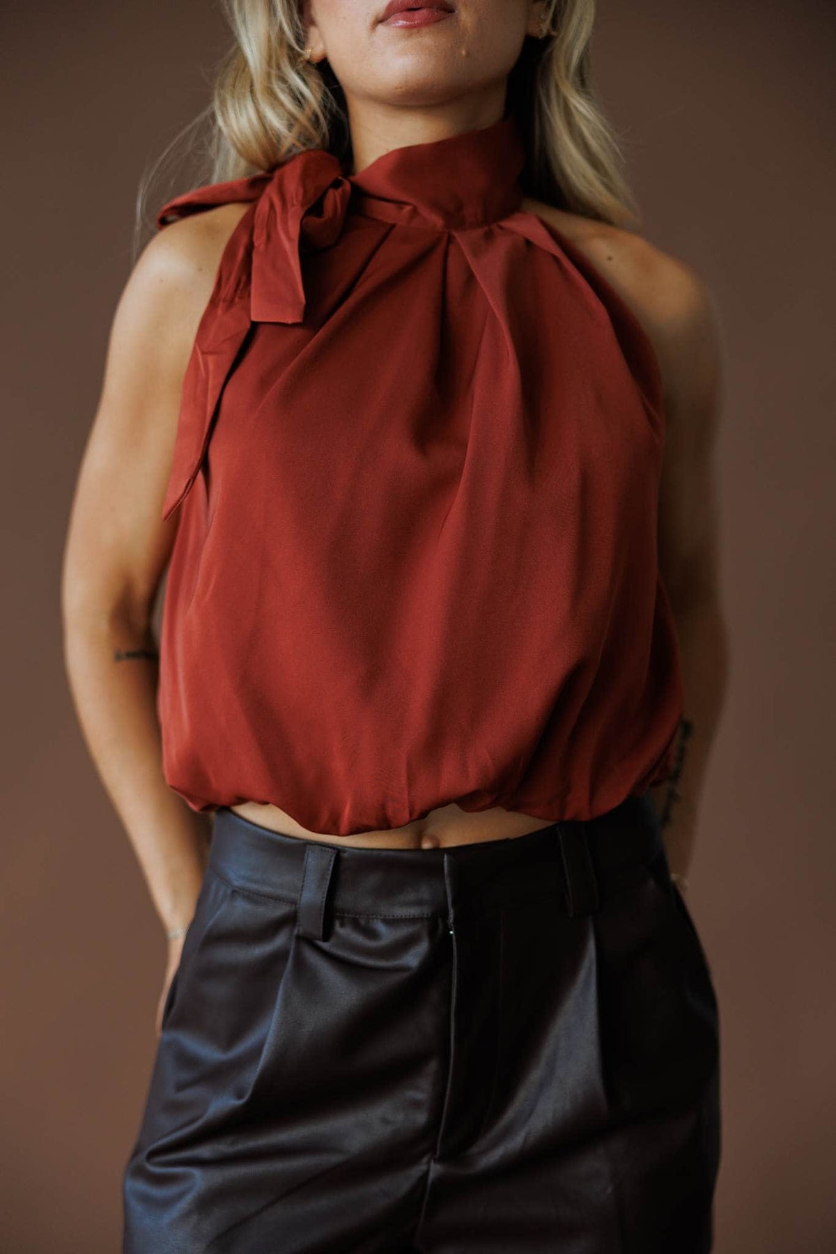 Tie neck blouse