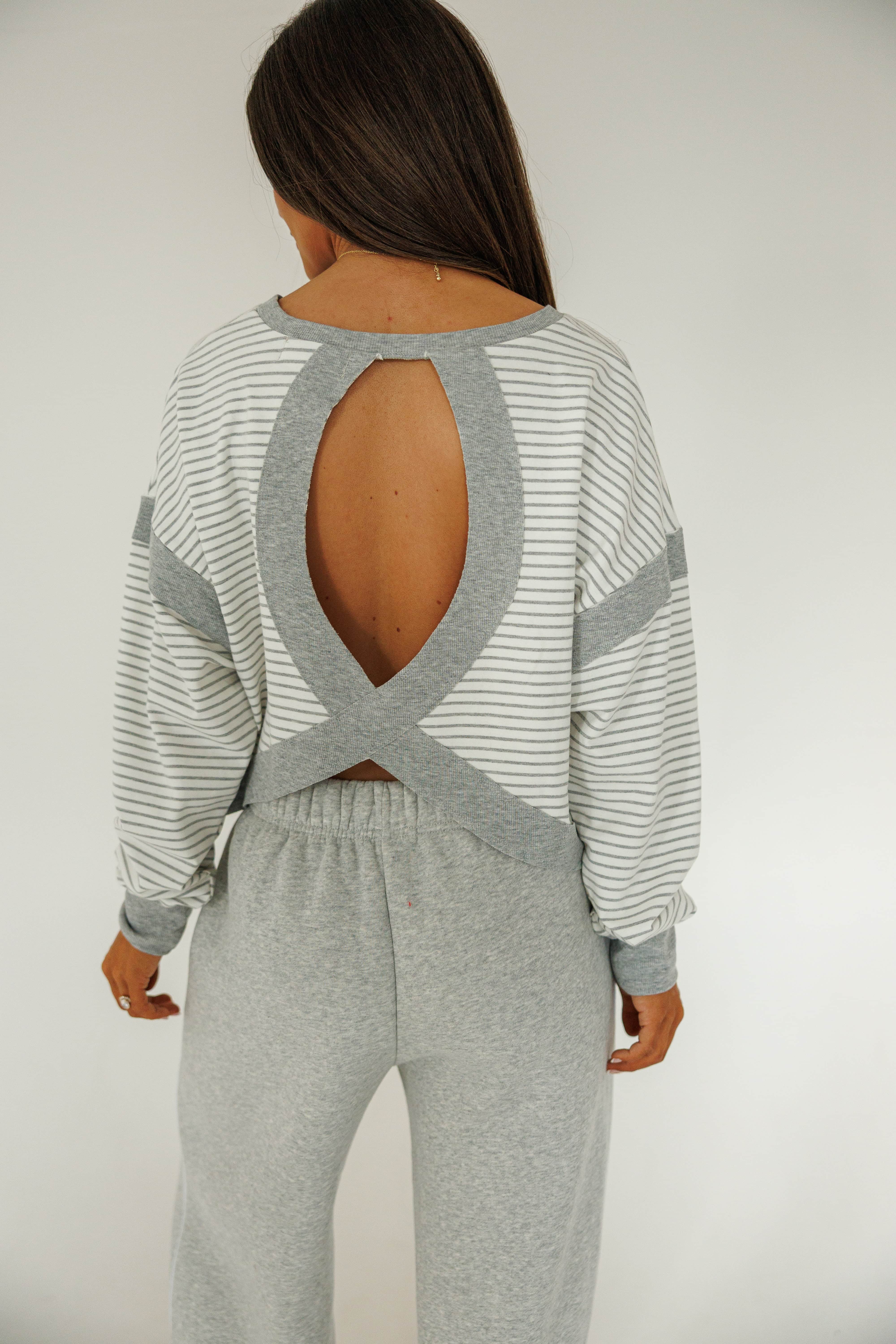 Striped Cutout Back Top