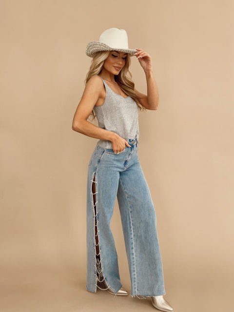 Country Star Rhinestone Denim