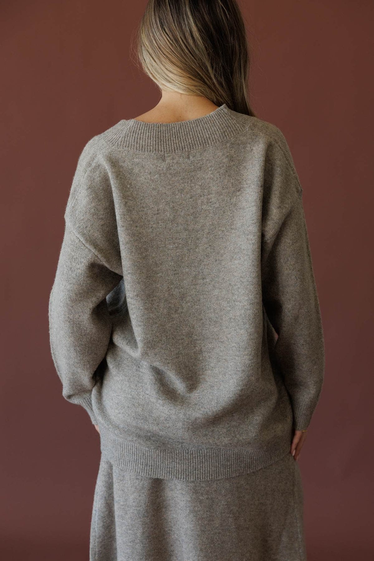 Grey knit cardigan