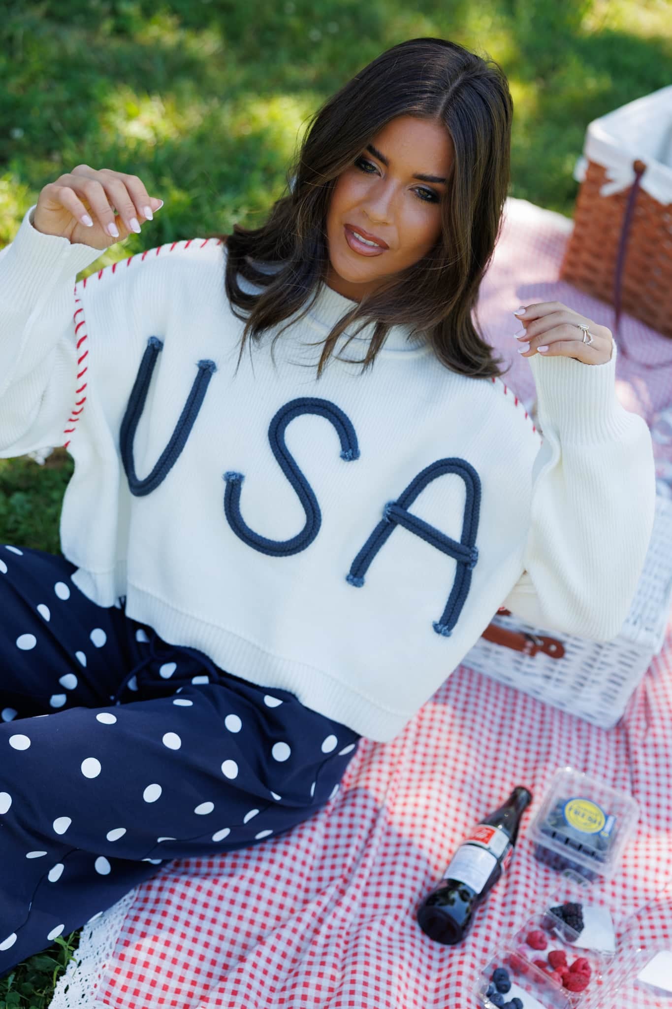 USA Stitched Sweater