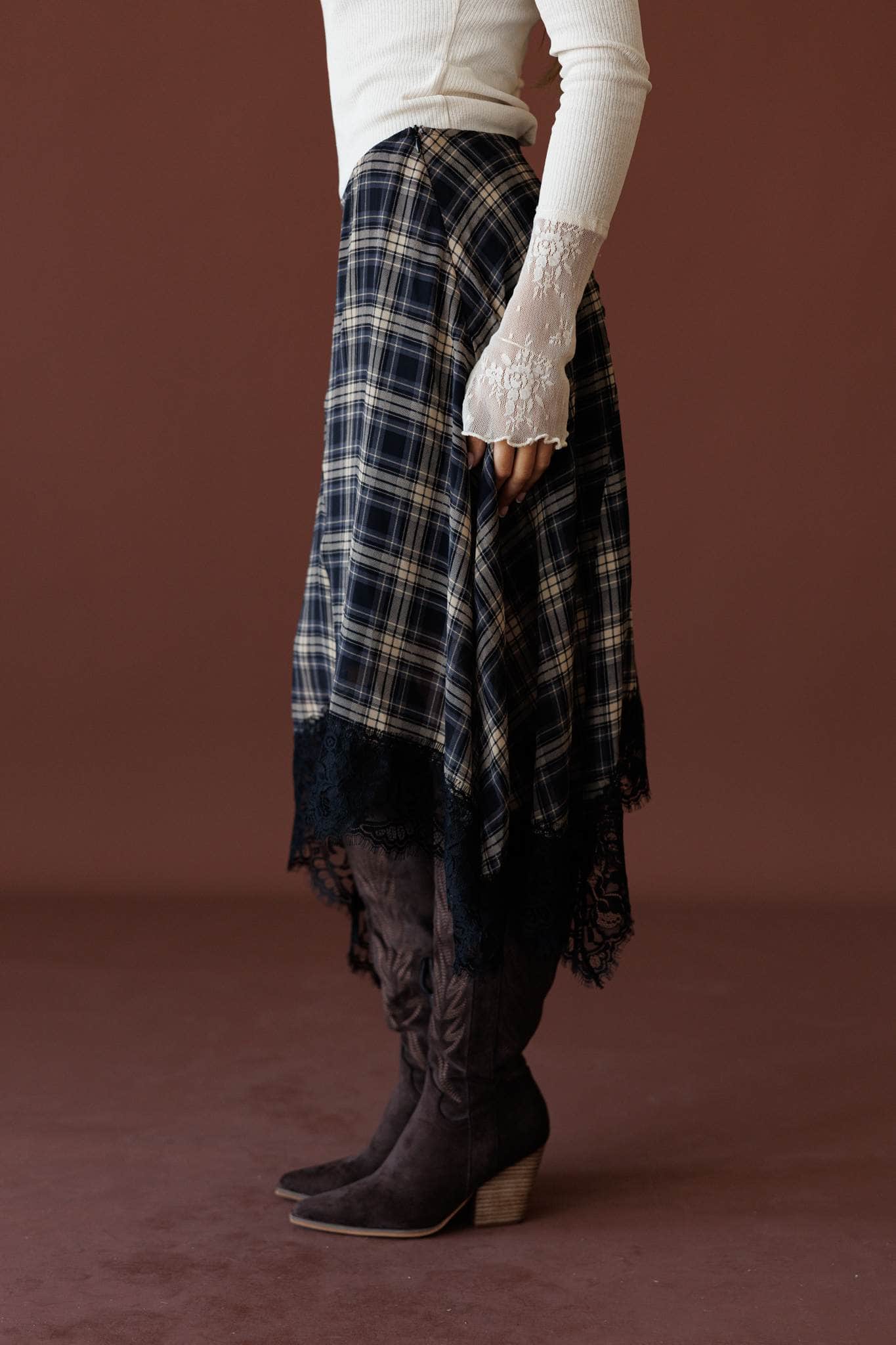 October Plans Plaid Skirt