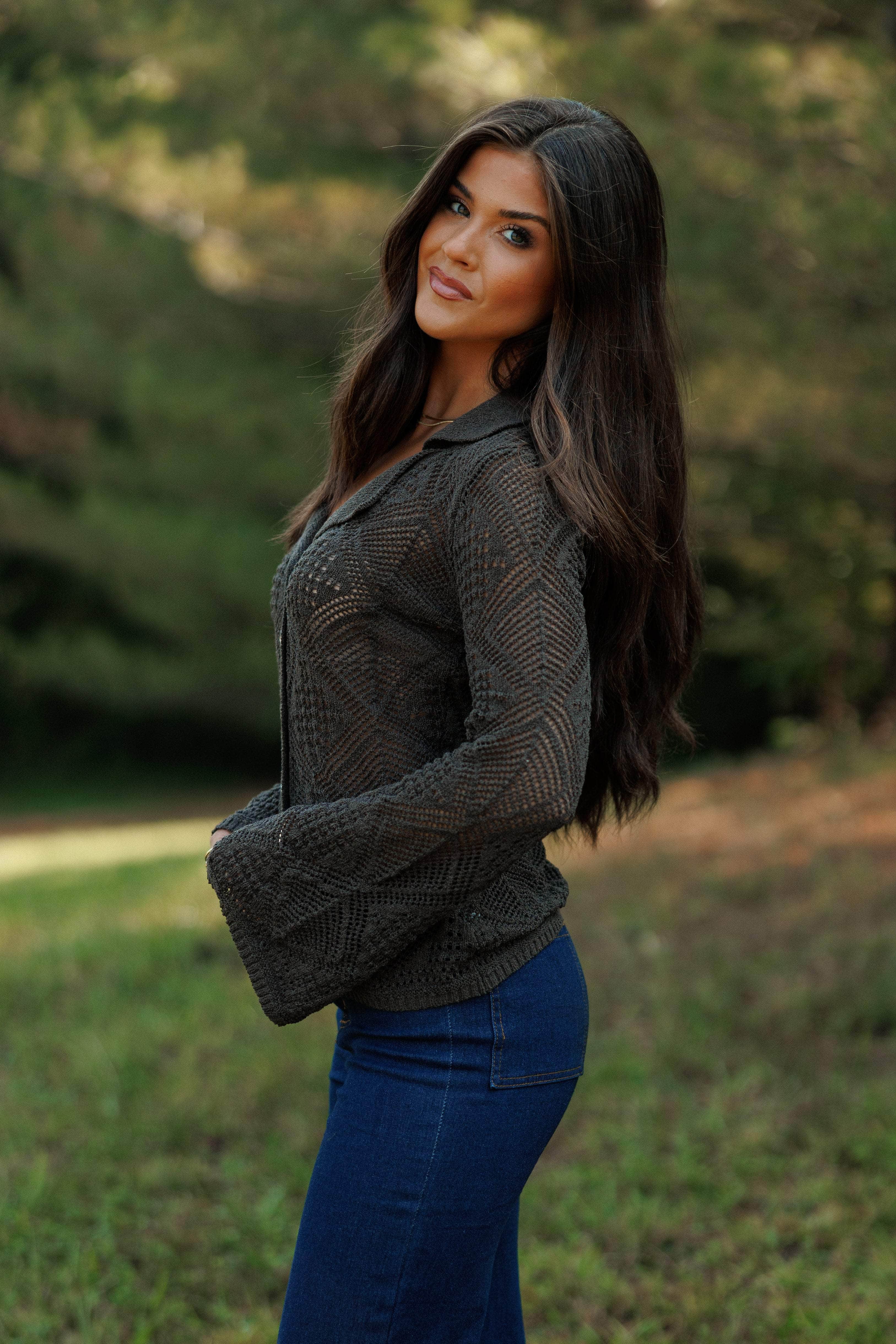 Through The Grid Knit Top