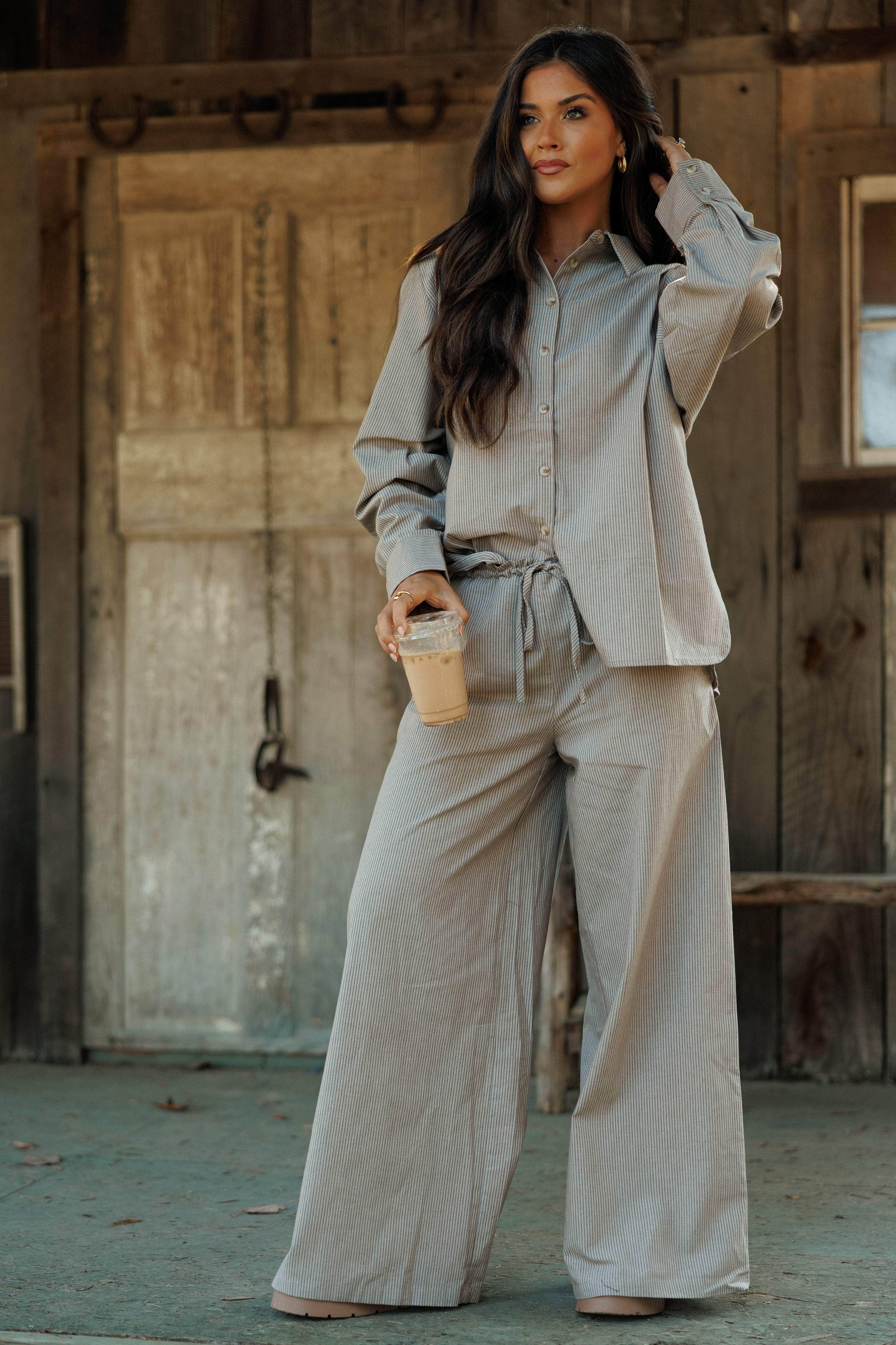 Second Cup Striped Shirt